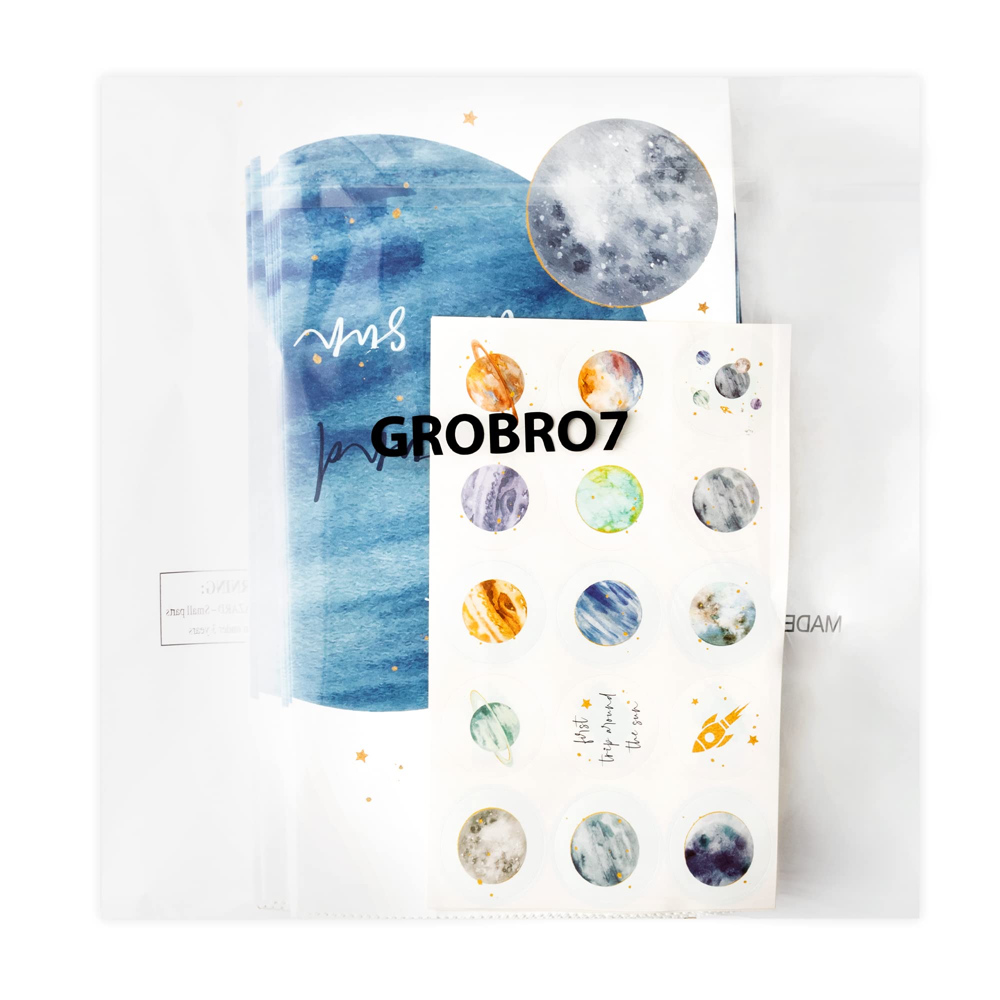 GROBRO7 26Pcs Solar System Party Favor Bags with Stickers - Space Themed Goodie Bags for 1st Birthday, Baby Shower & Kids Parties | Perfect for Planet Themed Decorations, Candy Treats & Gift Giving