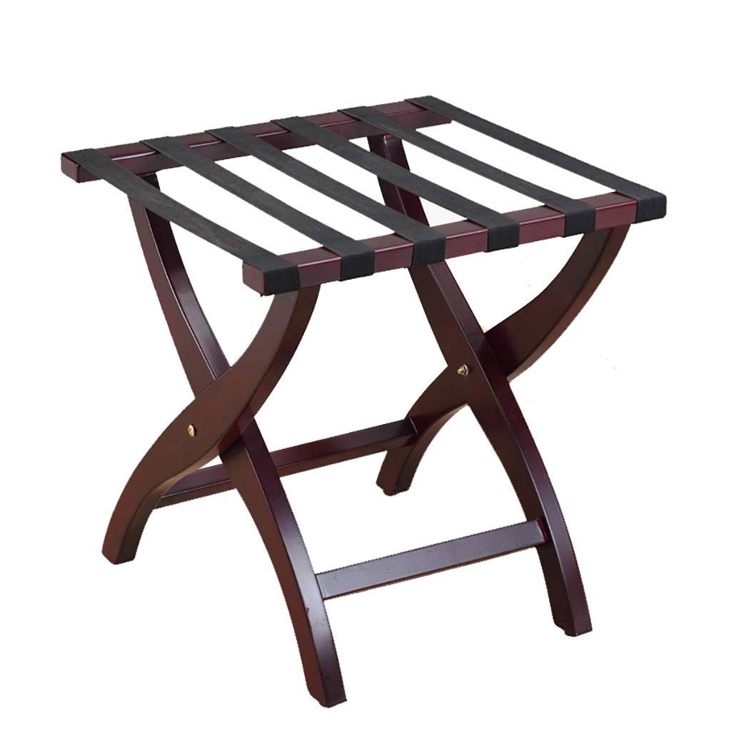 Sturdy Solid Wood Folding Luggage Rack for Hotel & Home Use - Space-Saving Room Storage Stand (50x45x60cm) - Perfect for Bedroom, Closet & Travel Organization