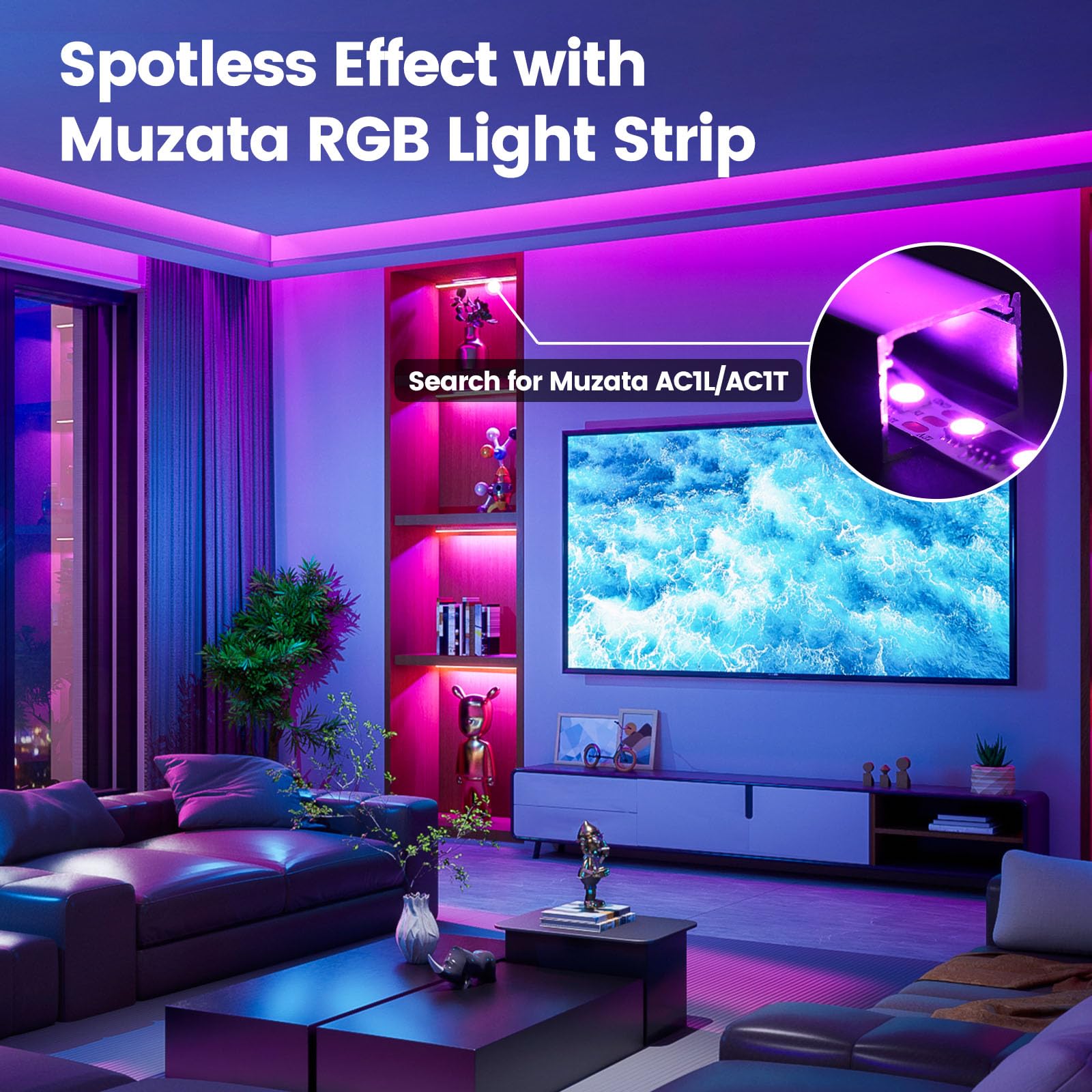 Muzata 10-Pack 6.6FT/2M Black LED Strip Channel with Frosted Diffuser Cover - Aluminum Track for LED Light Strips - Perfect for Home, Kitchen, Cabinet, and Commercial Lighting