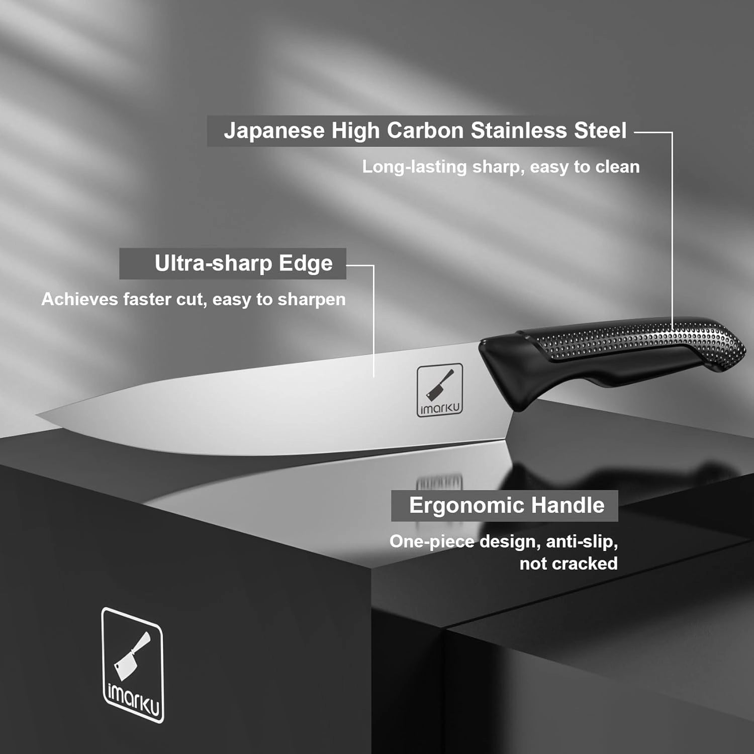 Premium 6-Piece Stainless Steel Knife Set with Black PP Handles - Sharp Kitchen Knives for Slicing, Dicing & Chopping - Perfect for Home Chefs & Cooking Enthusiasts