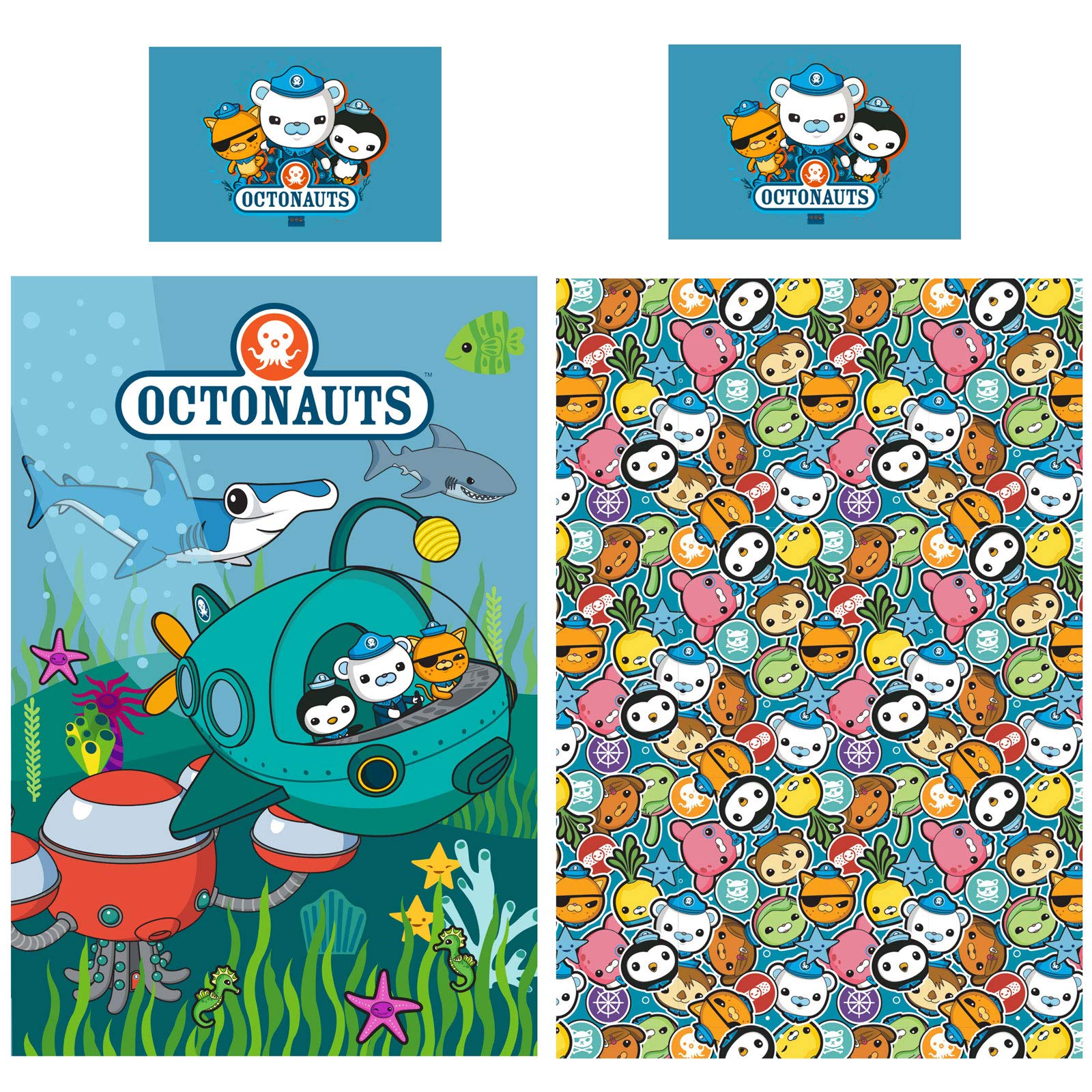 Octonauts Mission Single Panel Duvet Cover Set with Fitted Sheet - Kids Bedding Set for Boys & Girls - Perfect for Themed Bedrooms, Sleepovers, and Nursery Decor