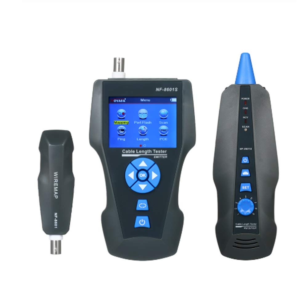3-in-1 Network Cable Tester NF-8601S - LCD Display RJ45 Ethernet & Telephone Line Tester with Length Measurement & Breakpoint Detection - Perfect for IT Professionals, Network Installations & Home Office Setup