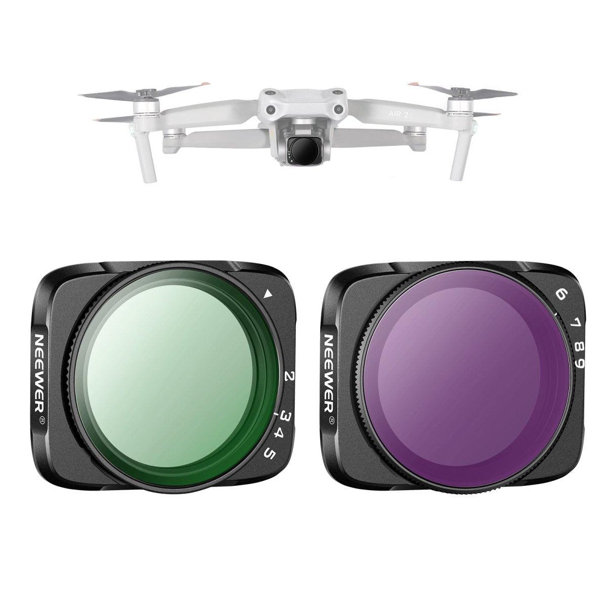 DJI Air 2S Variable ND Filter Set (2pcs) - Professional ND8-ND128 Lens Filters for Aerial Photography & Videography - Perfect for Sunny Days & Smooth Motion Capture