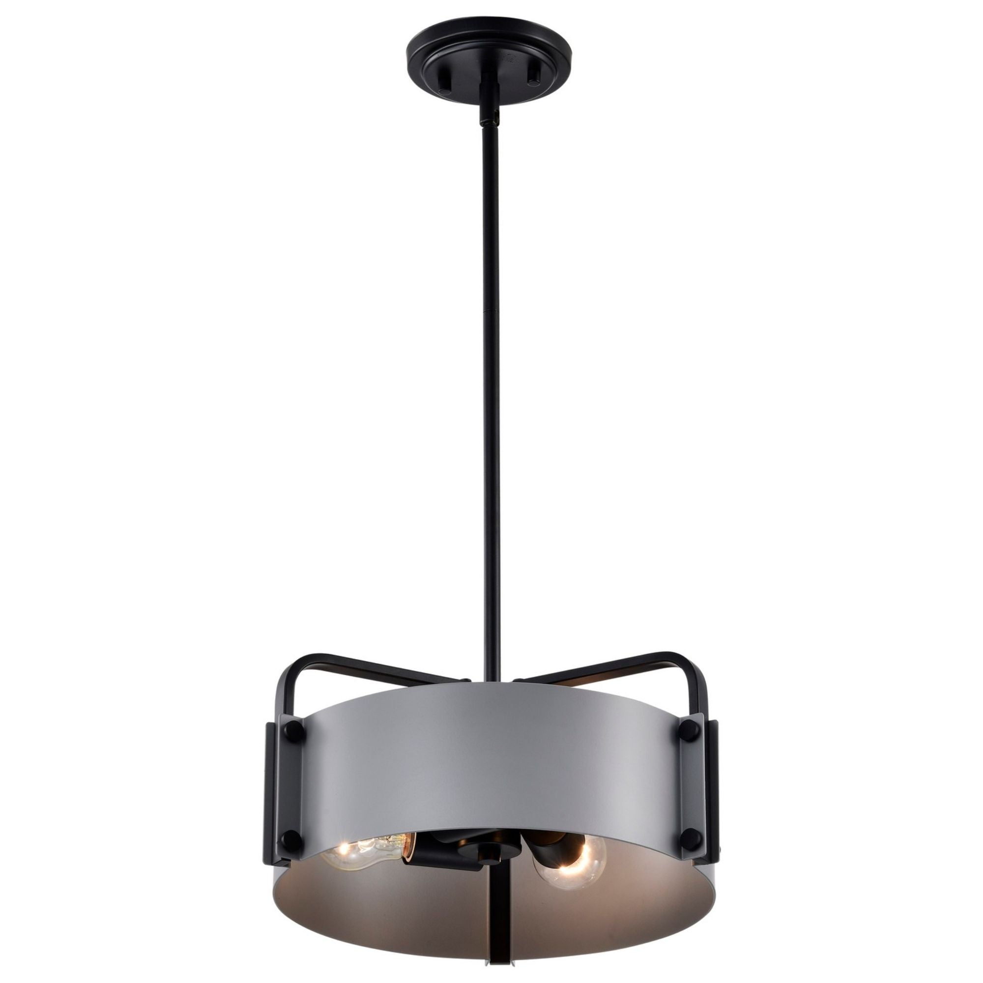 Altos 14-Inch 3-Light Pendant Light Fixture - Matte Gray & Black Finish for Kitchen Island, Dining Room, or Bedroom Lighting