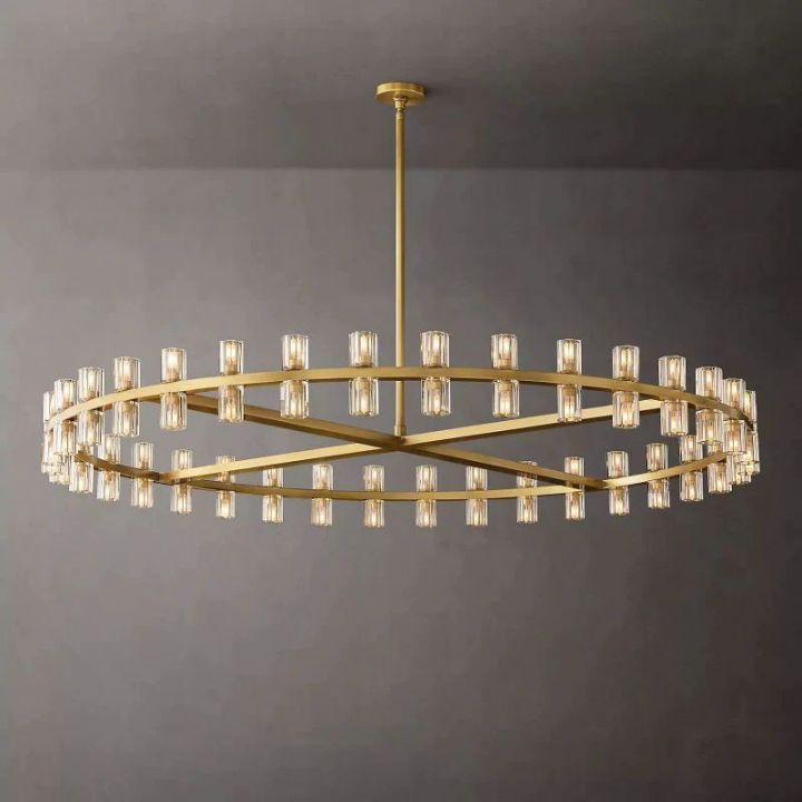 Elegant Aurora Wine Glass Round Chandelier - 60 Lights Crystal Dining Room Ceiling Fixture for Fine Dining & Luxury Home Decor