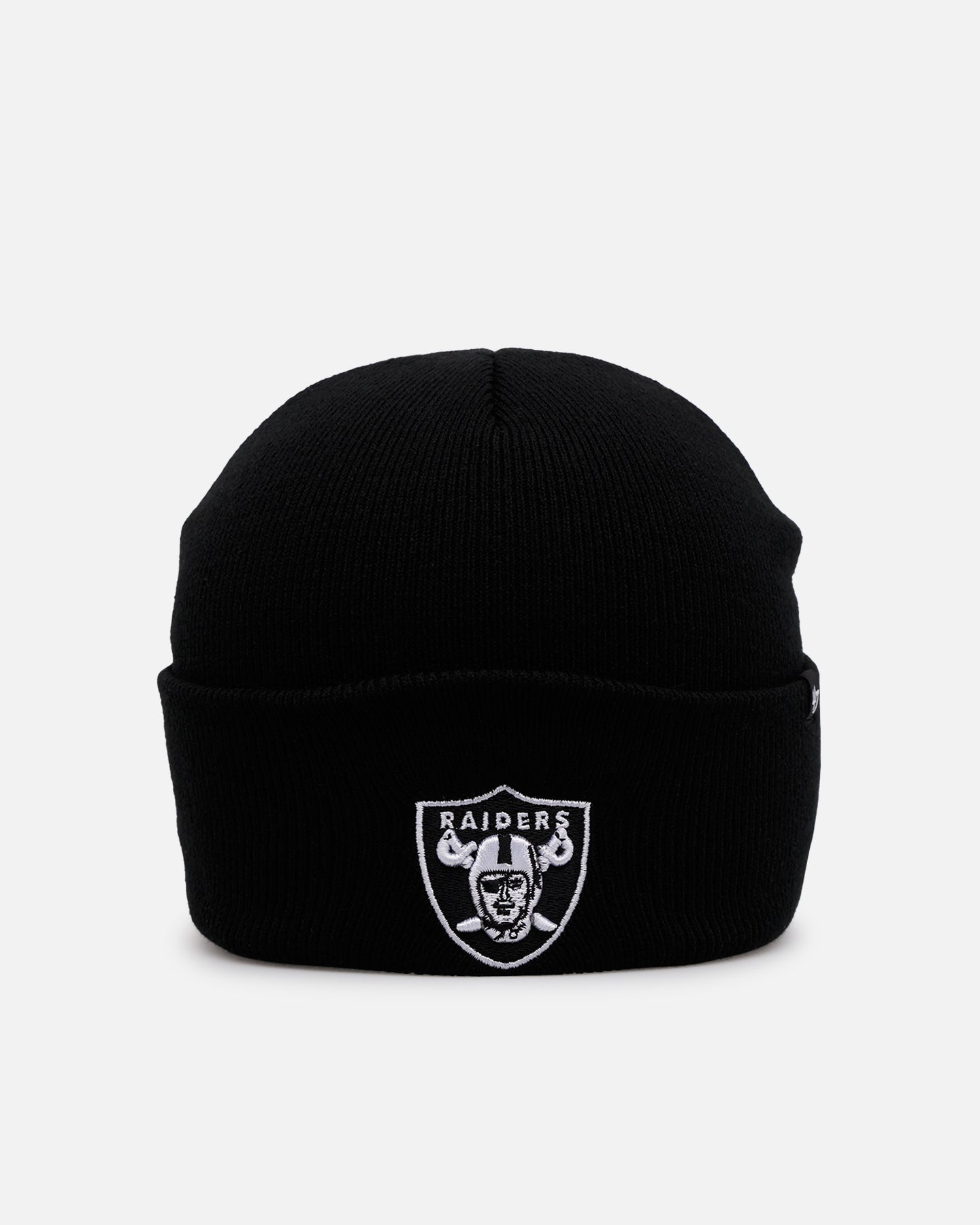 47 Brand Las Vegas Raiders Haymaker Cuff Knit Beanie - Black/White NFL Team Logo Winter Hat for Men & Women - Perfect for Football Games, Cold Weather & Fan Gear Collection