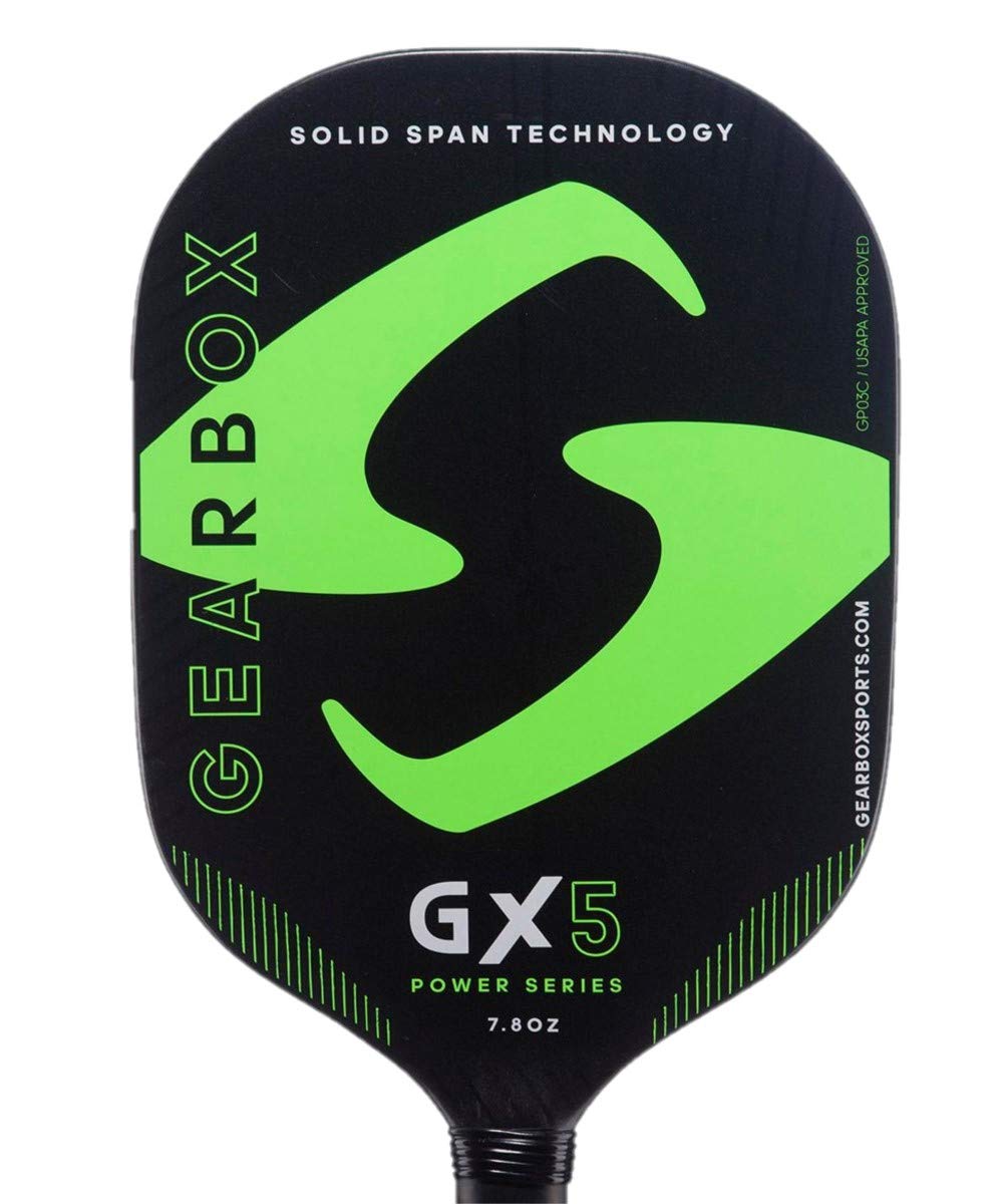 **Gearbox GX5 Power 7.8oz Carbon Fiber Pickleball Paddle (3-5/8in Grip) - Lightweight & Durable for Competitive Play & Outdoor Games**