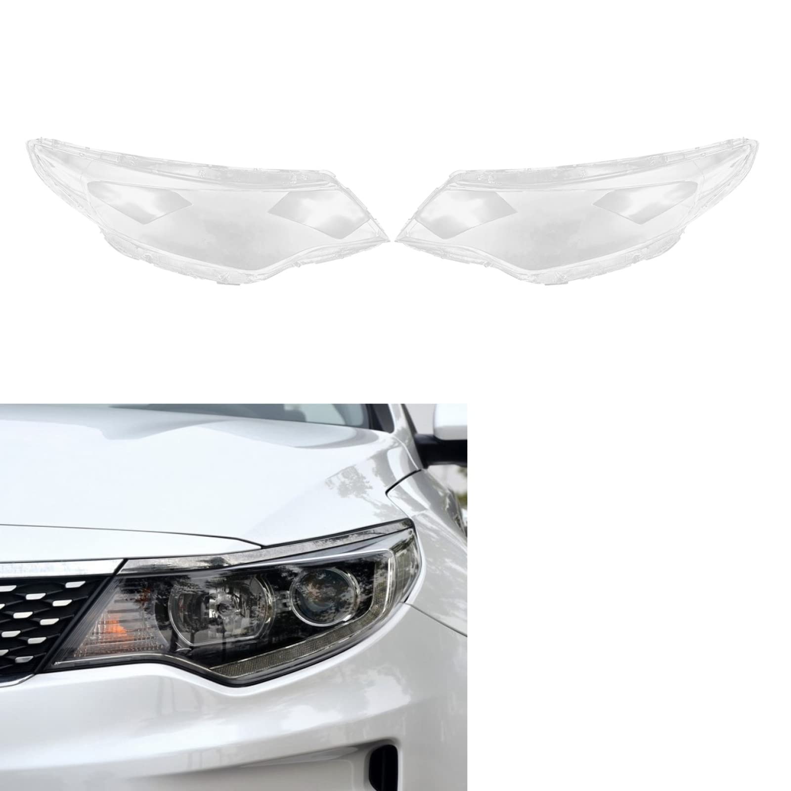 Premium Car Headlight Lens Cover for Kia K5 Optima 2016-2018 - Durable Headlight Shell & Transparent Lamp Shade - Perfect for Night Driving & Foggy Conditions