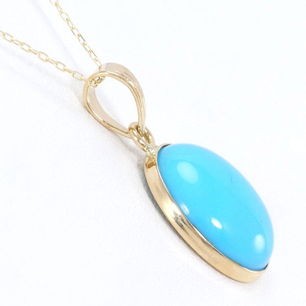 18K Yellow Gold Turquoise Necklace for Women - Elegant Handmade Jewelry Gift for Birthday, Anniversary & Special Occasions | Perfect for Weddings, Parties & Everyday Wear