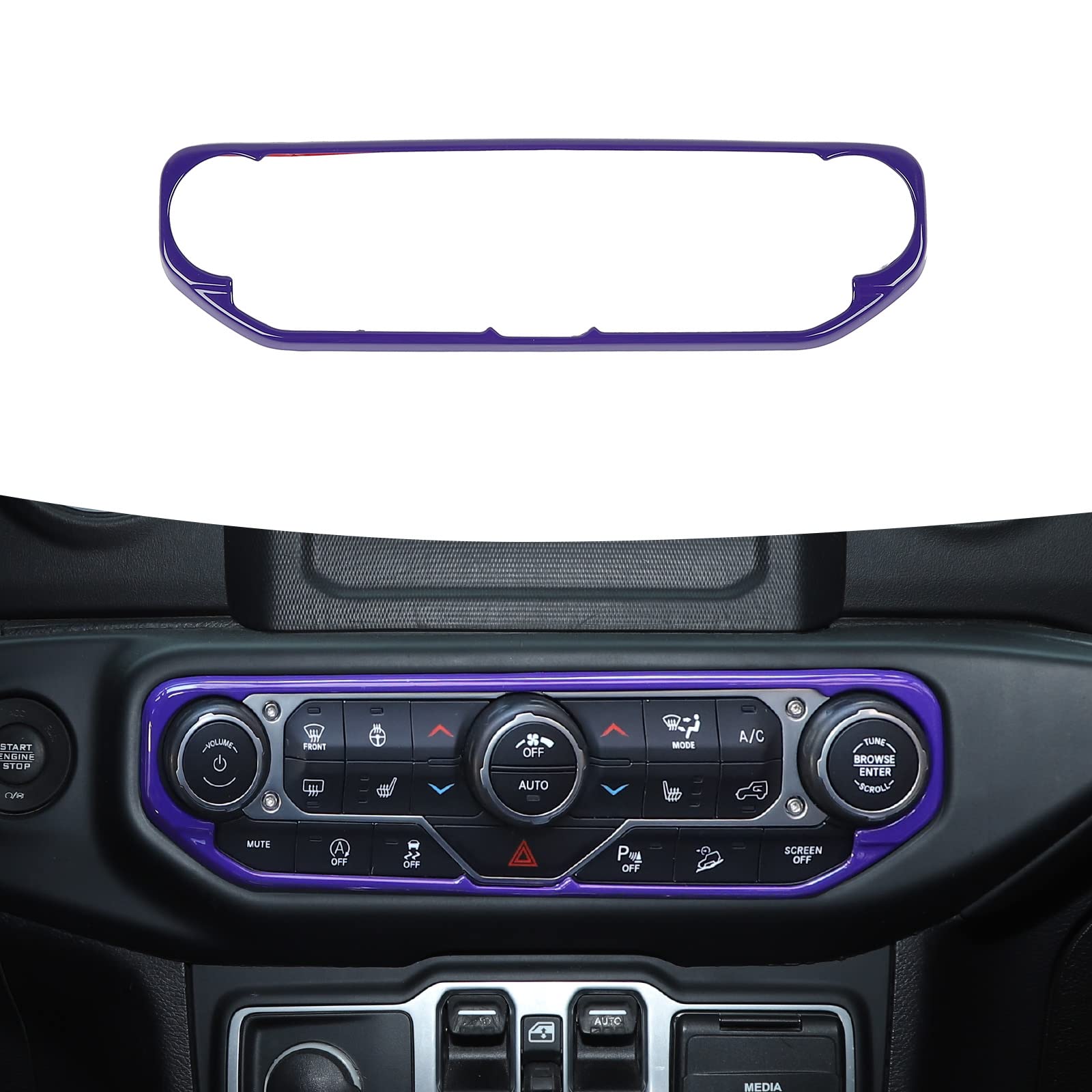 2018-2022 Jeep Wrangler JL JLU & Gladiator JT Air Vent Dashboard Trim Cover - Purple Interior Accessory Kit | Upgrade Your Jeep's Center Console & AC Vents for Style & Protection