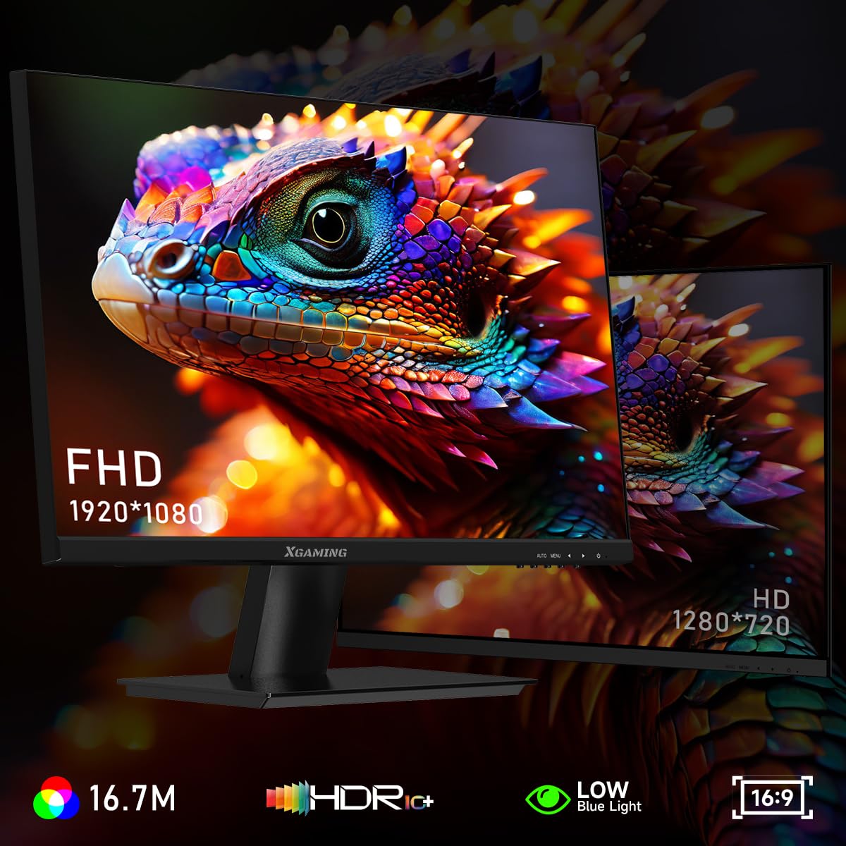 24 Inch FHD 1080P Ultra Wide 100Hz Frameless Computer Monitor - 99% sRGB, Low Blue Light Eye Care, HDMI/VGA Ports with Built-in Speakers - VESA Mount & Tilt Adjustable - Perfect for Office Work, Gaming & Home Entertainment (Black)