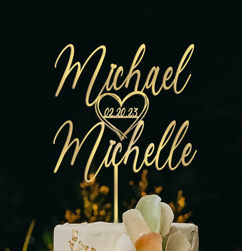 Custom Mr. & Mrs. Wedding Cake Topper - Personalized Heart-Shaped Bride & Groom Cake Decor - Perfect for Wedding Cakes, Anniversary Celebrations & Romantic Events