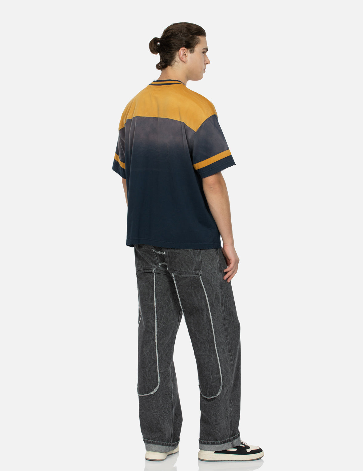 Daicock Fringed Edge Baggy Fit Work Jeans for Men - Durable & Comfortable Denim Pants for Construction, Warehouse & Outdoor Jobs