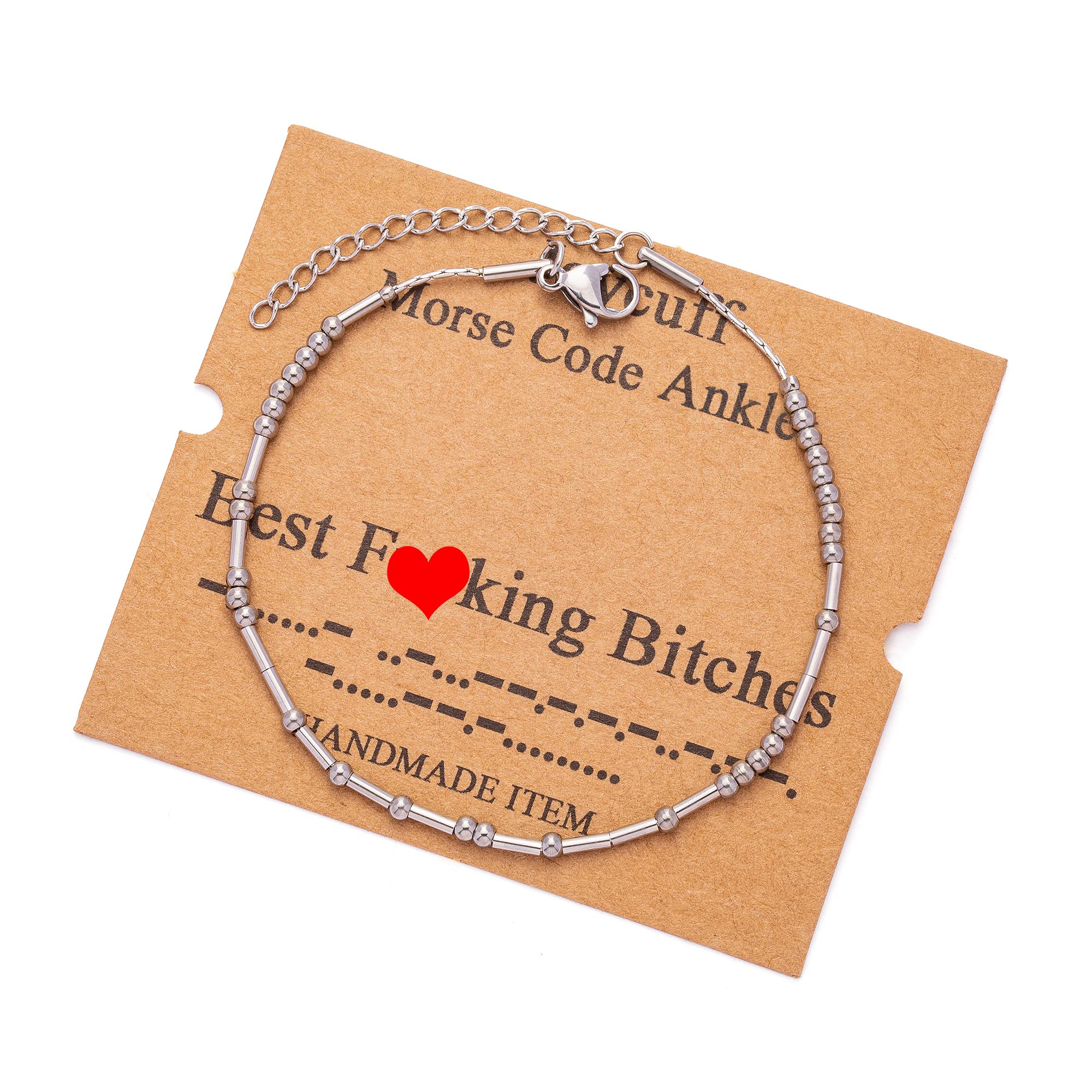 Morse Code Ankle Bracelet for Women - Adjustable Silver Anklet Jewelry, Unique Birthday Gift for Her, Friendship Bracelet for Everyday Wear & Special Occasions