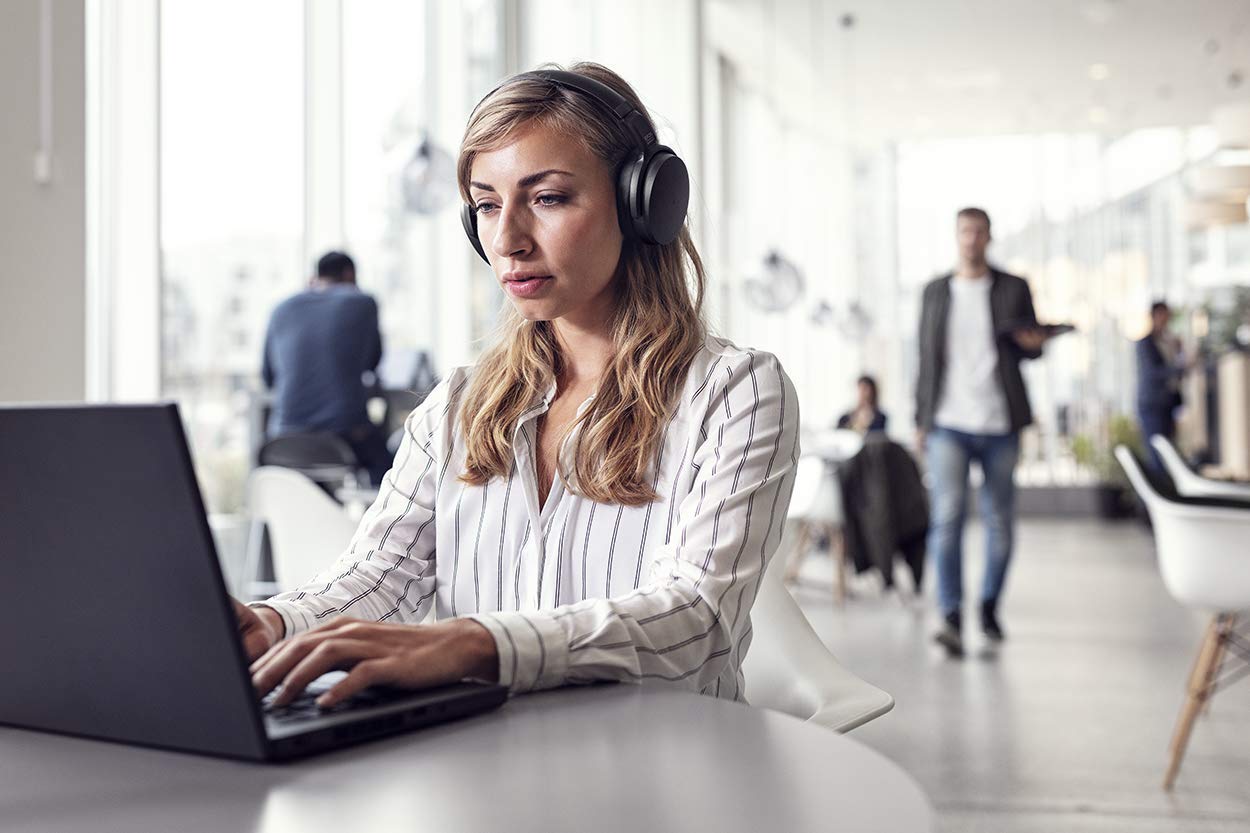 EPOS Adapt 360 Black Wireless Bluetooth Headphones with ANC - Dual-Sided Dual-Connectivity Over-Ear Headset for Mobile & Softphone | Teams Certified | Perfect for Office Calls, Gaming & Music Listening