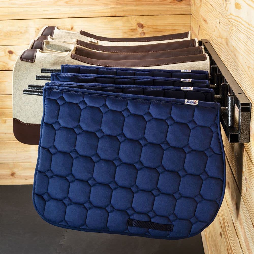Pro Series Swinging Blanket Bar & Saddle Pad Rack - Heavy Duty Horse Blanket Organizer with 7-Year Warranty - Gray Armor Finish - Perfect for Barn, Stable & Equestrian Storage