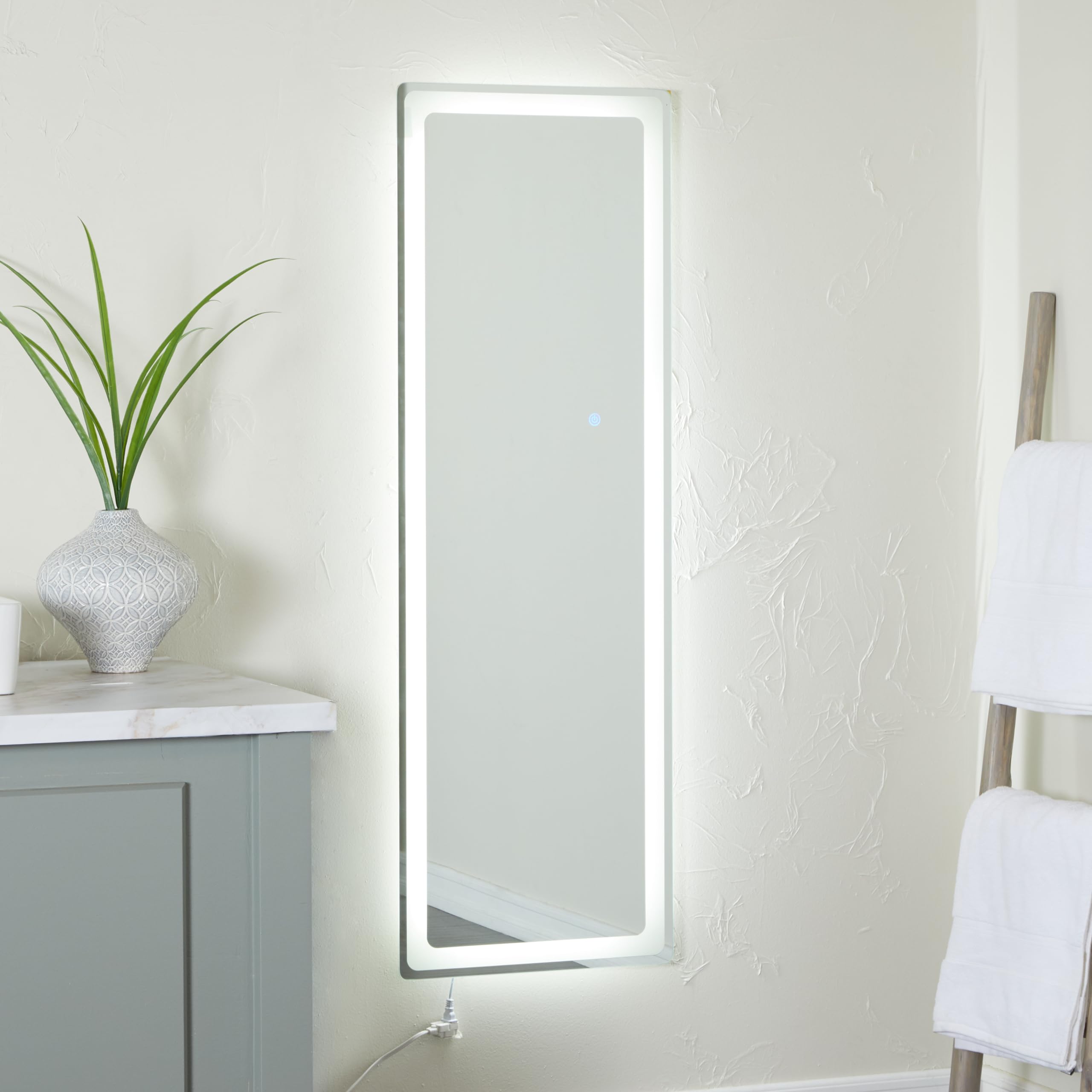 Deco 79 Silver LED Bathroom Mirror with Lights - 20
