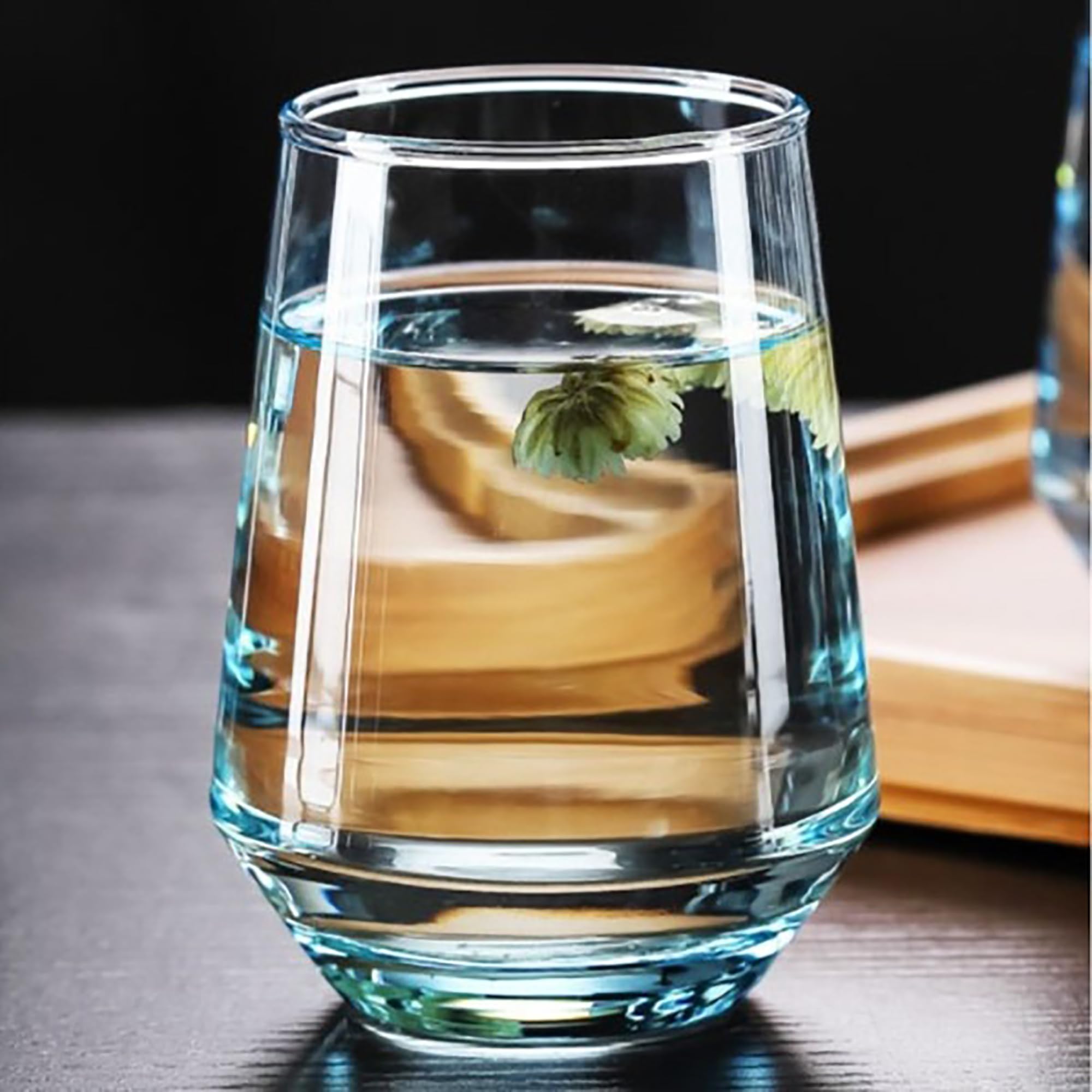Mivana Premium 450ml Juice Glasses Set of 6 - Lead-Free Highball Drinking Tumblers for Water, Juice, Beer, Cocktails & Mixed Drinks - Transparent Blue - Perfect for Home Bars, Parties & Restaurants