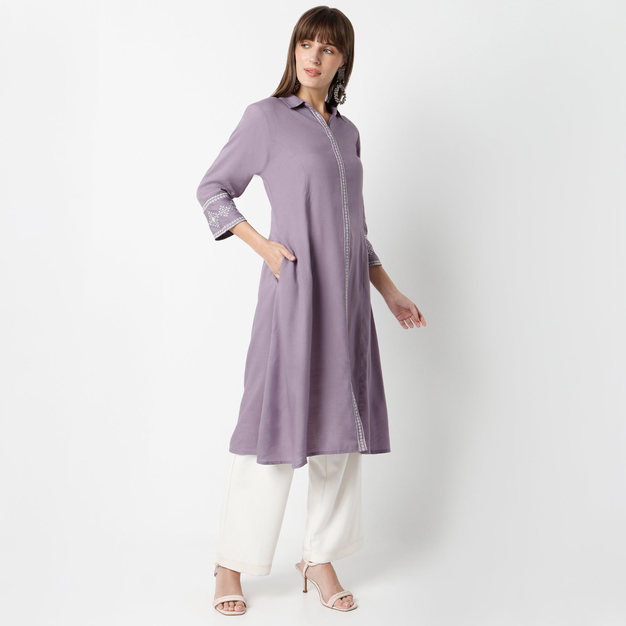 Flare Fit Embroidered A-Line Kurta for Women | Traditional Indian Tunic Top | Perfect for Festivals, Weddings & Casual Wear