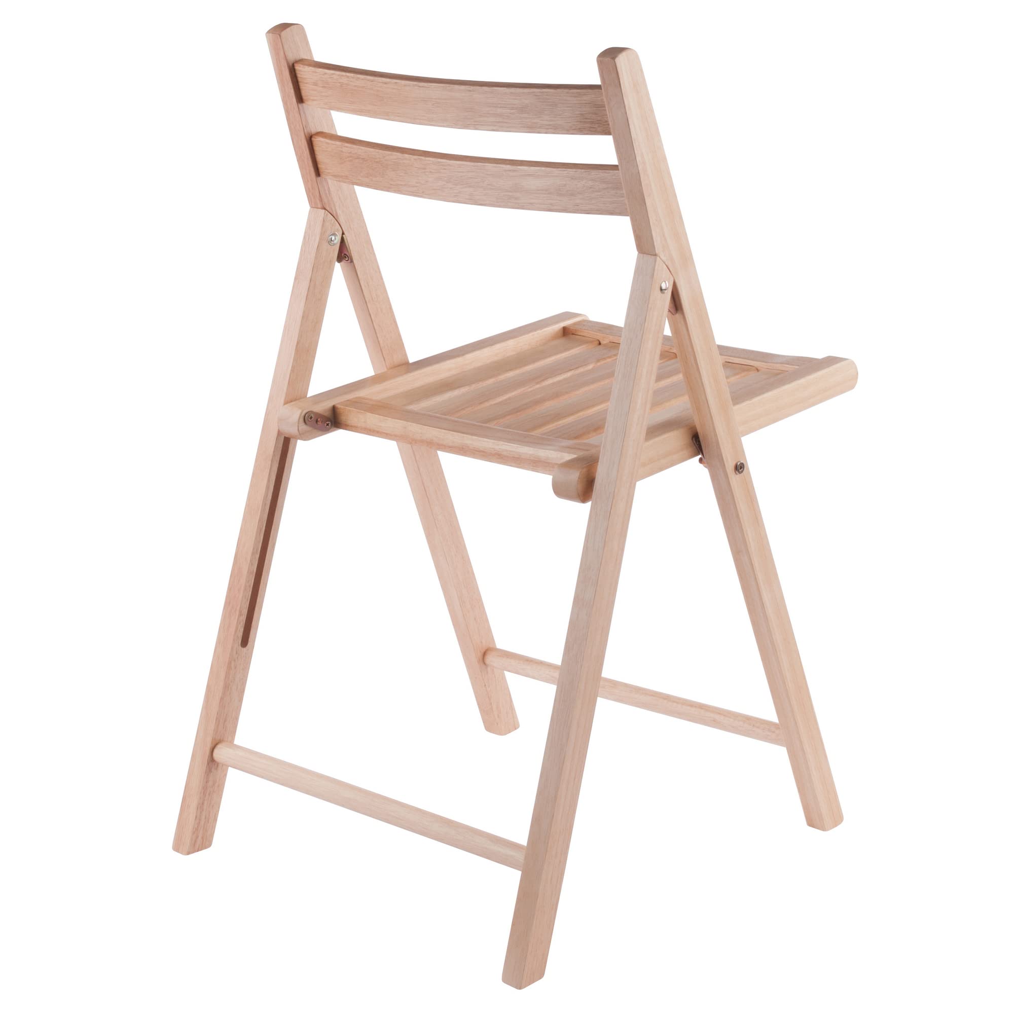Robin 4-Piece Folding Chair Set - Natural Wood Finish, Space-Saving Stackable Design for Indoor/Outdoor Use - Perfect for Dining, Patio, Camping & Events (Set of 4)