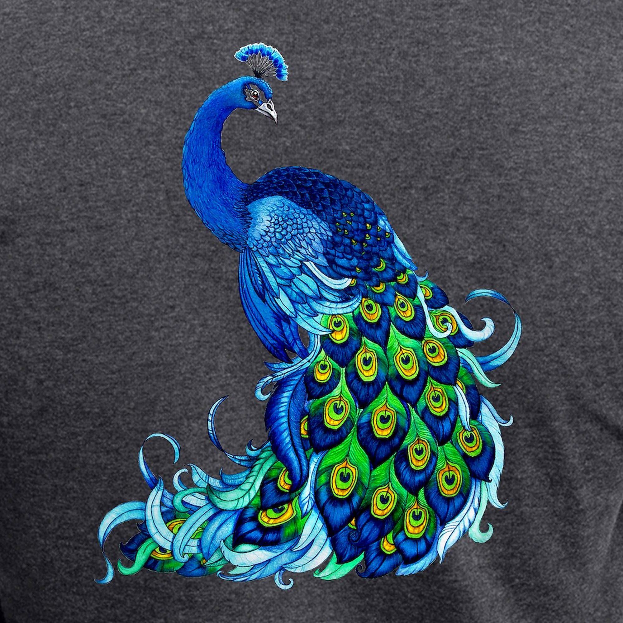 Beautiful Blue Peacock Women's Charcoal Pajama Set - Soft & Comfortable Sleepwear for Women - Perfect for Lounging, Sleepovers & Cozy Nights at Home