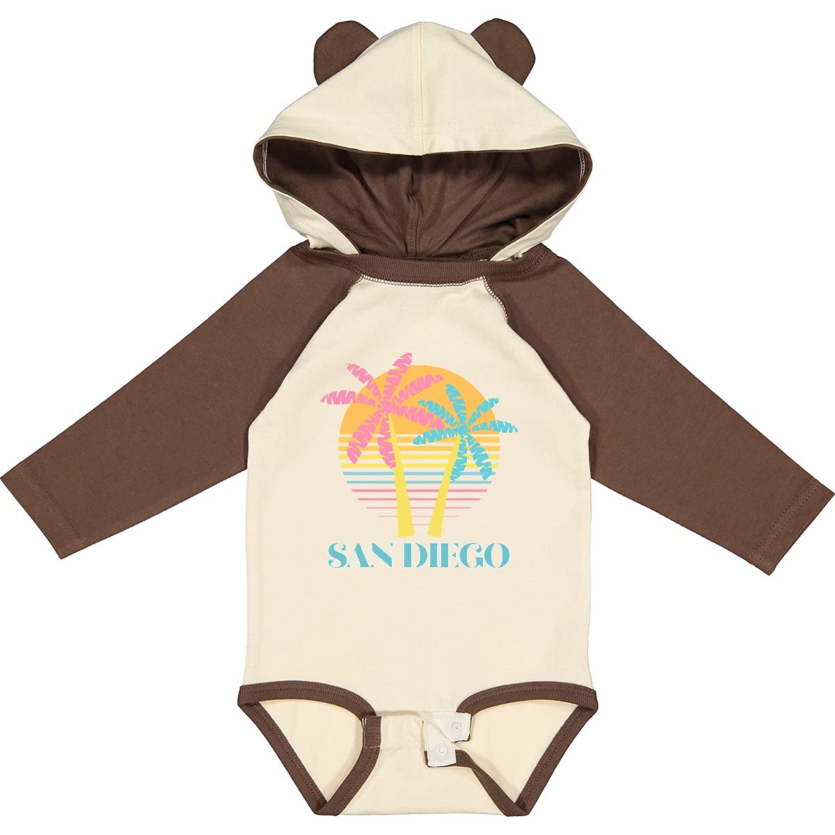 Inktastic San Diego California Beach Vacation Long Sleeve Baby Bodysuit - Soft Cotton Creeper for Boys & Girls - Perfect for Family Trips, Beach Outings & Holiday Photos