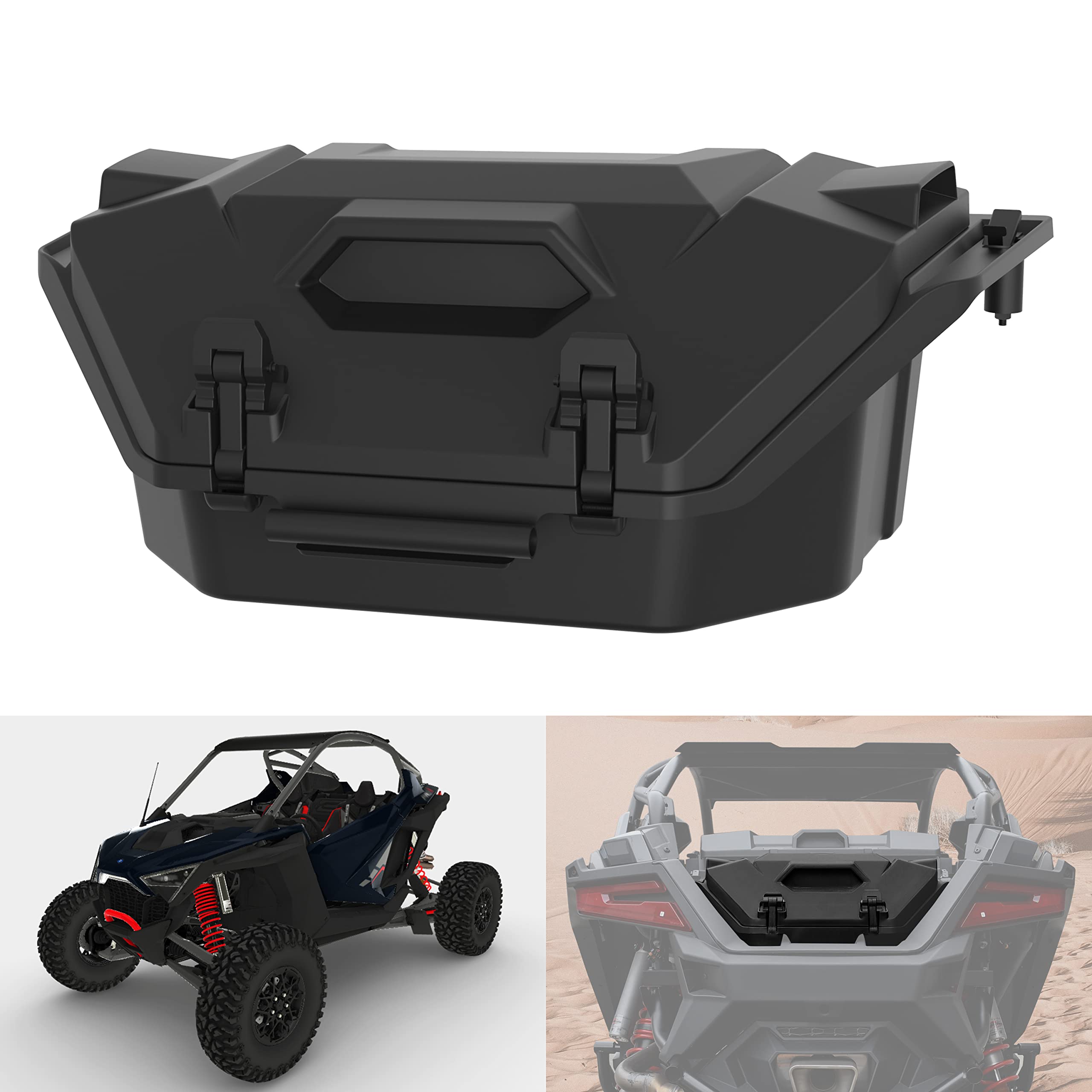 SAUTVS 36QT PRO R Waterproof Rear Cargo Box for Polaris RZR PRO R/PRO R 4 (2022-2025) | Heavy-Duty Poly Storage Bin & Bed Tool Box | OEM #2884236 Replacement | Perfect for Off-Roading, Camping & Utility Storage