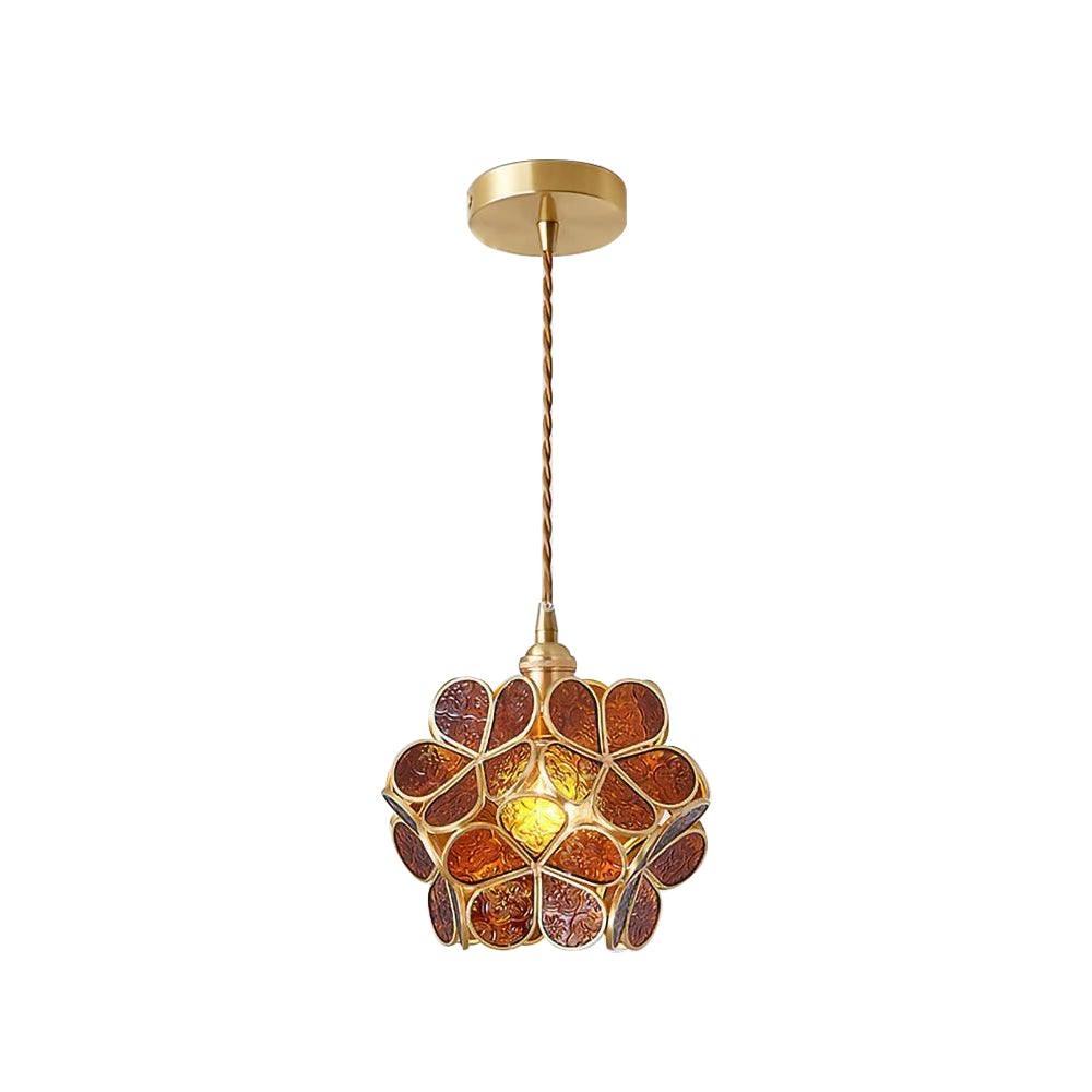 Modern Glass Petal Pendant Light - Elegant Floral Ceiling Lighting Fixture for Dining Room, Kitchen Island & Bedroom Decor