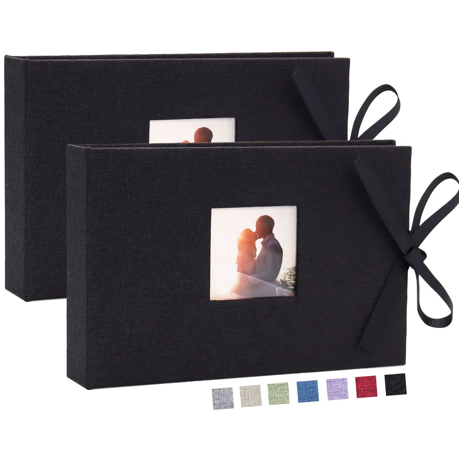 Vienrose 4x6 Small Photo Album - 2 Pack Mini Picture Book with 26 Clear Pockets (Holds 52 Photos) - Linen Fabric Cover for Postcards & Photographs | Perfect for Travel Memories, Baby Photos & Wedding Keepsakes