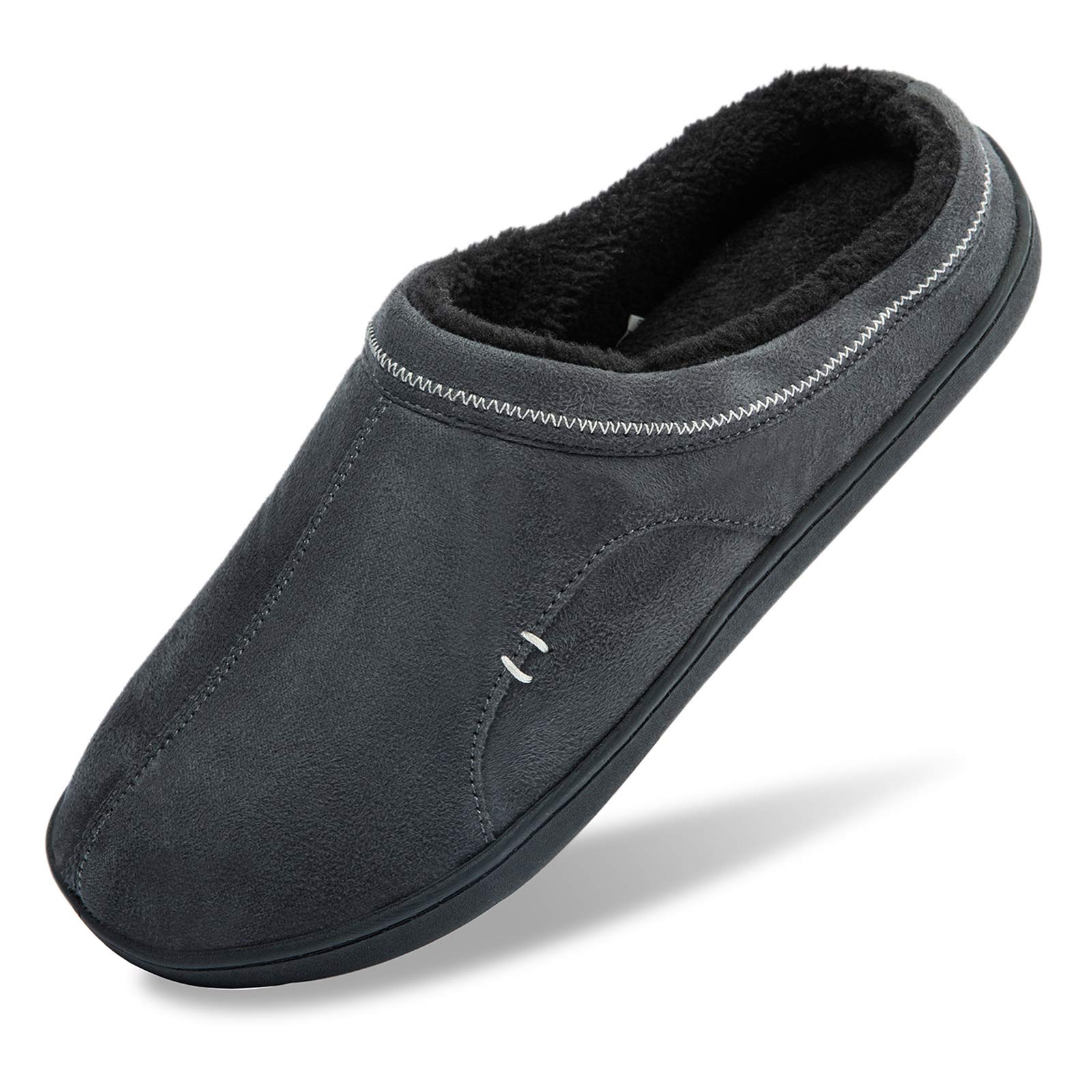 Josaywin Men's Memory Foam Slippers - Soft Plush Fleece Lining Indoor/Outdoor House Shoes for Comfort & Support - Perfect for Home, Lounge, Backyard & Quick Errands