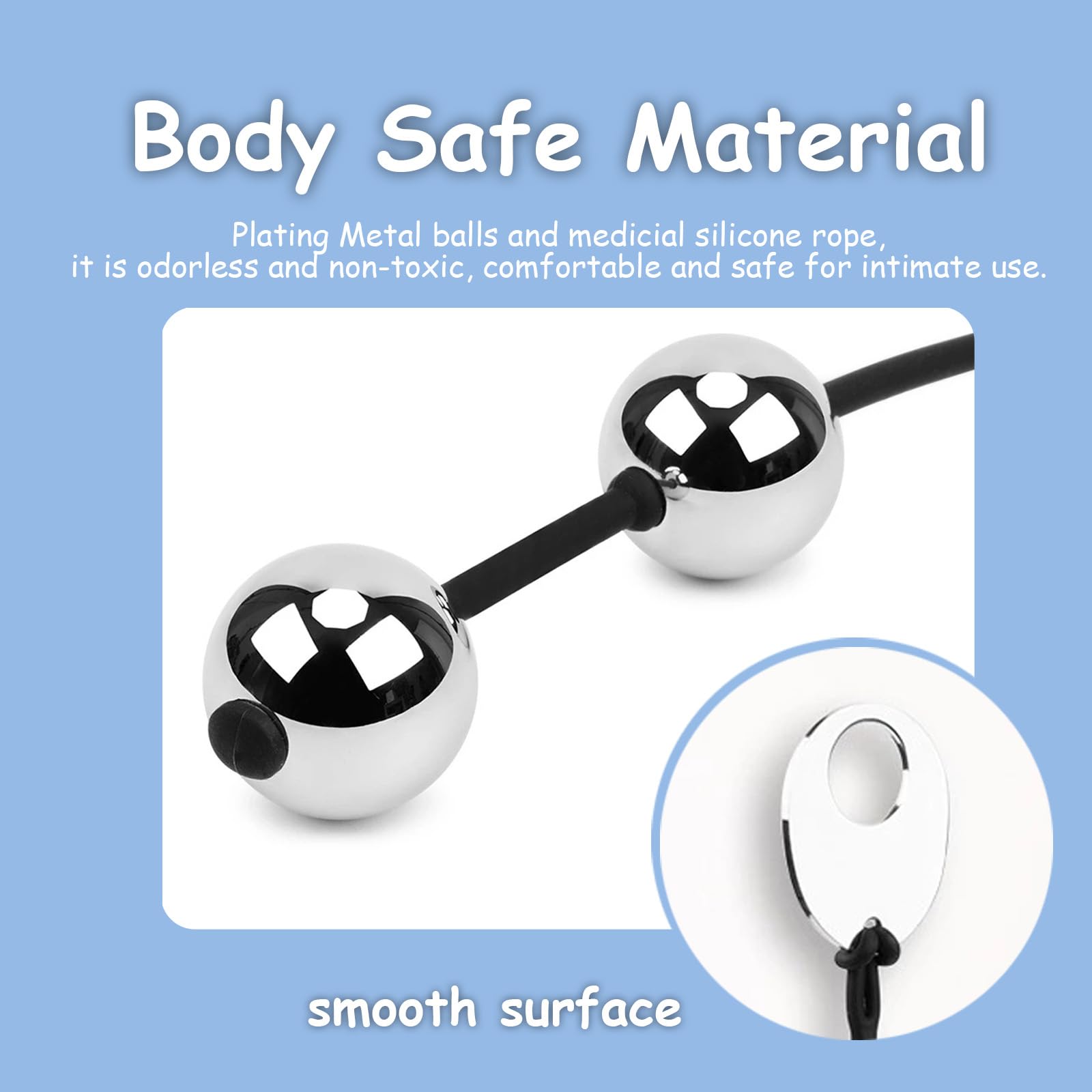 Weighted Metal Anal Beads with 5 Balls & Pull Ring - Silicone Rope SM Toy for Prostate Massage & Fetish Play | Adult Sex Game for Men, Women & Couples | Enhances Pleasure for Solo & Partner Play