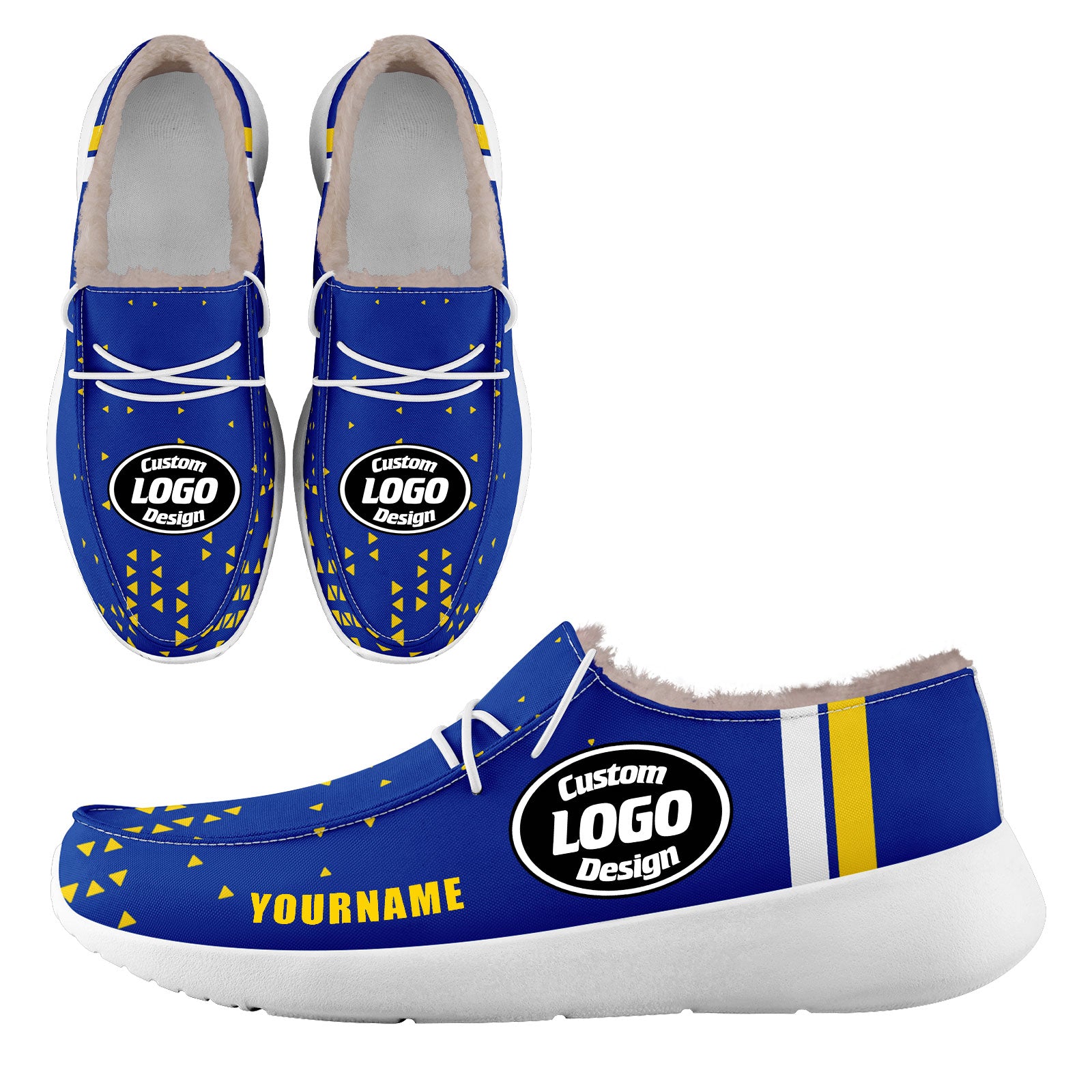 Custom Blue & Yellow Los Angeles Themed Personalized Sneakers - Unisex Casual Shoes FN042 D020279 - Perfect for Streetwear, Urban Fashion & LA Inspired Outfits