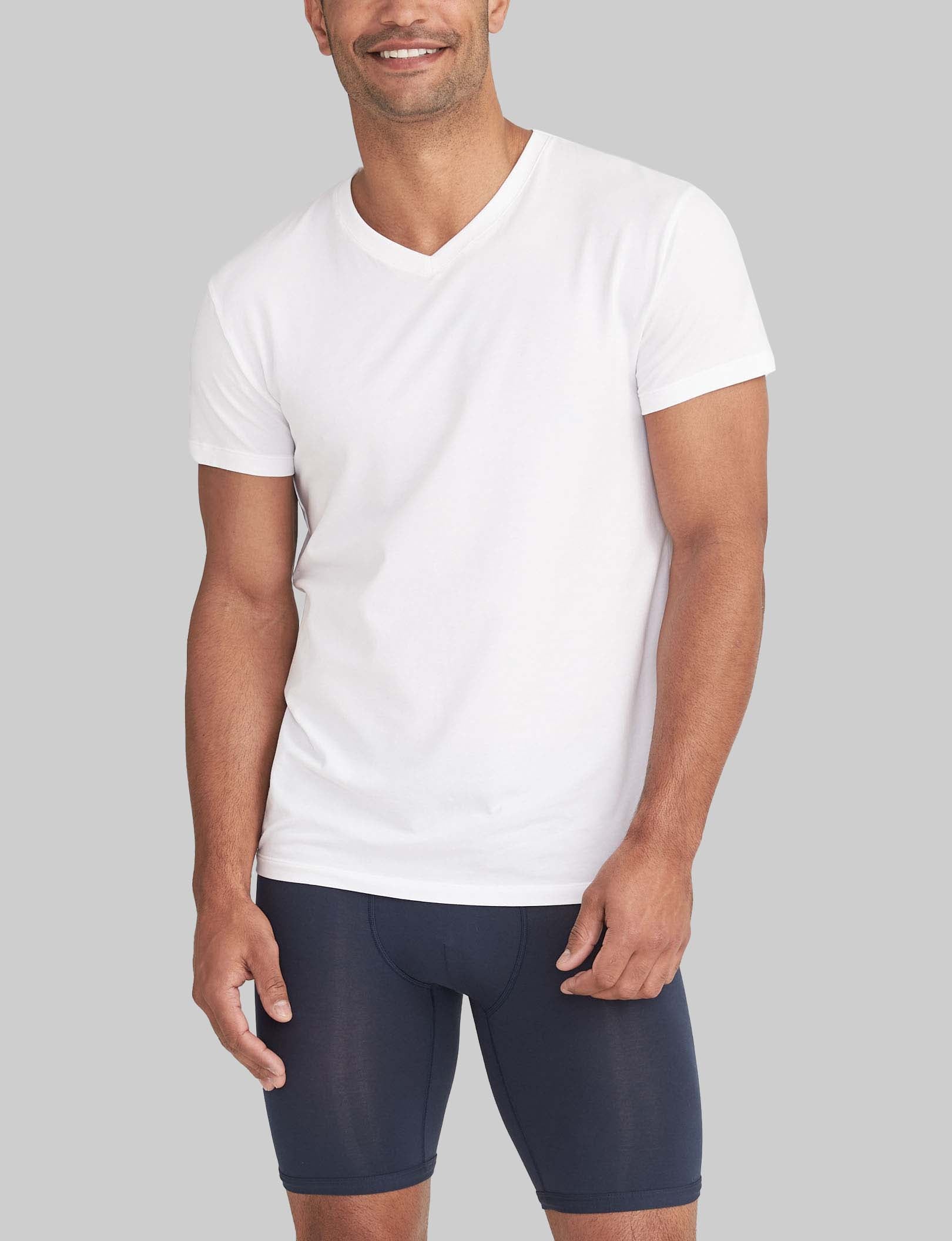 Cool Cotton High V Neck Modern Fit Undershirt (3 Pack) - Breathable Comfort for Everyday Wear, Layering & Business Attire - Premium Men's Undershirts for Work, Casual & Formal Occasions