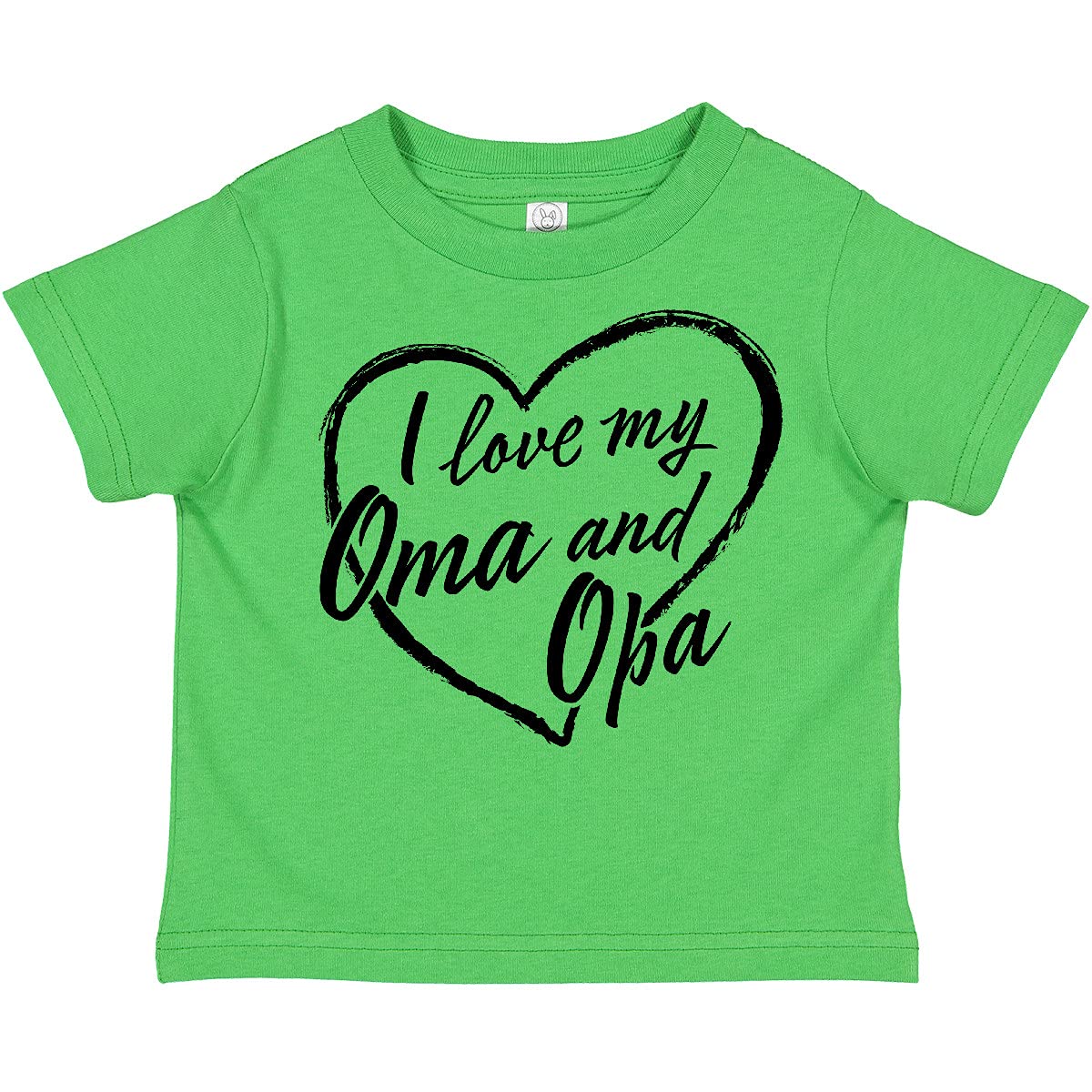 Inktastic I Love My Oma and Opa Black Chalk Heart Toddler T-Shirt | Cute Grandparent Apparel for Toddlers | Family Reunions & Holiday Gifts