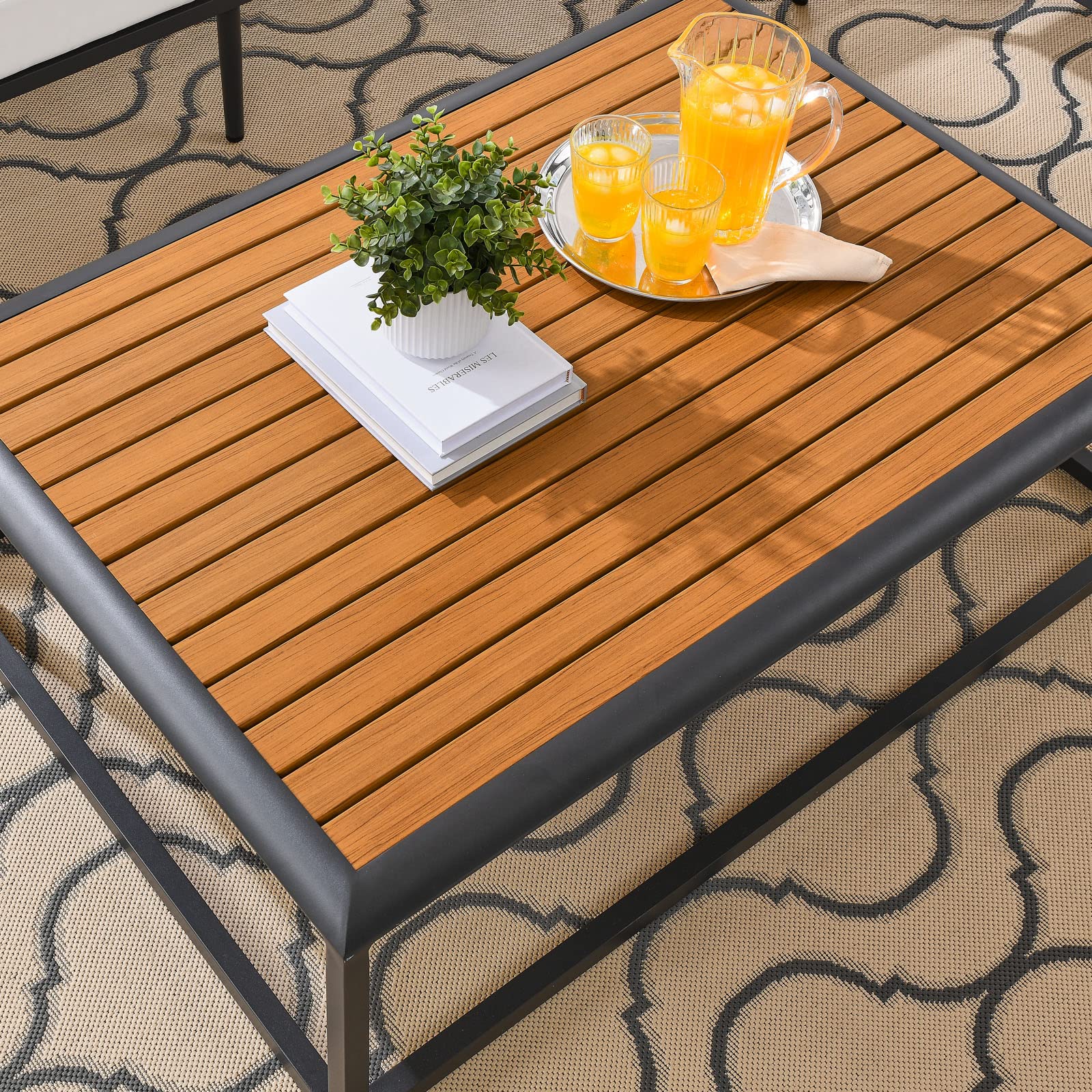 Modway Outdoor Patio Coffee Table - Gray Natural for Garden & Poolside