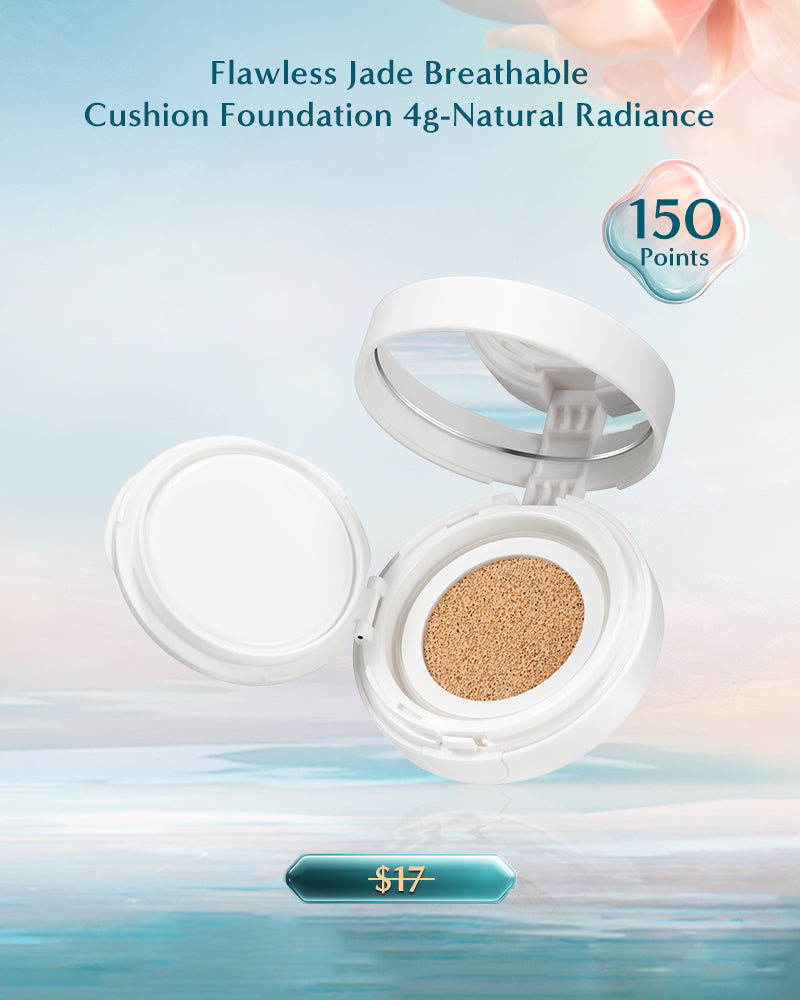 Flawless Jade Breathable Cushion Foundation 4g - Natural Radiance Liquid Makeup for Oily & Dry Skin | Lightweight & Buildable Coverage | Perfect for Everyday Wear & Special Occasions