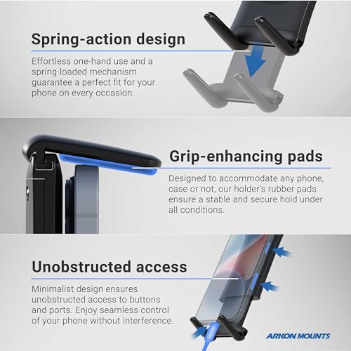ARKON Mounts TW Broadcaster Combo Stand - Adjustable Midsize Tablet & Phone Mount Holder for Live Streaming, Vlogging & Gaming (TWBHD8SM6) - Perfect for YouTube, Twitch & Facebook Live Broadcasts