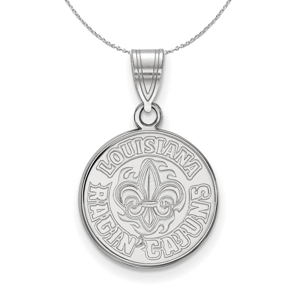 Sterling Silver Black Bow Pendant Necklace - University of Louisiana at Lafayette Jewelry Gift for Women, Perfect for Graduation, Sorority Events & Everyday Wear