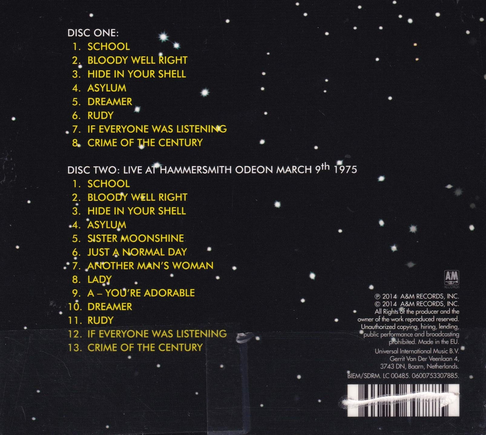 Supertramp - Crime Of The Century [2CD] Deluxe Edition - Classic Rock Album, Remastered Audio - Perfect for Music Collectors & Vinyl Enthusiasts