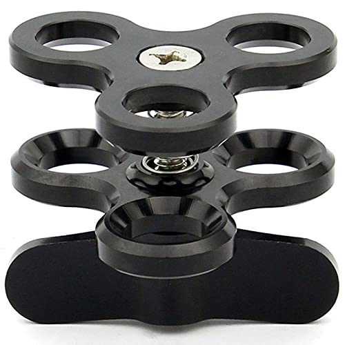 Luntus Aluminum Alloy 3-Section Joint Clamp Mount with Brightening Lamp Holder - Diving & Underwater Photography Accessories (Black) - Perfect for Scuba Diving, Marine Exploration and Professional Underwater Videography