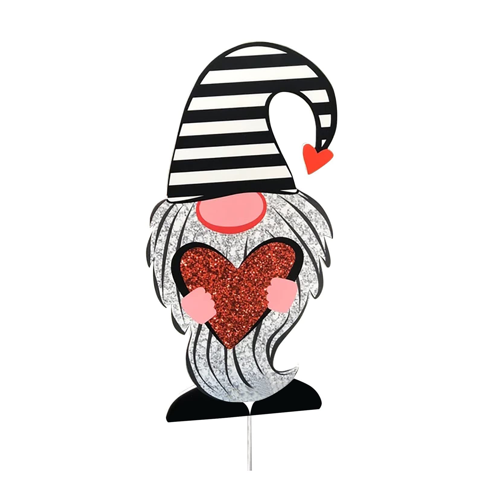 Yiser Garden Gnome Decor with Stakes - Valentine's Day Outdoor Yard Decoration, Home & Garden Ornament for Lawn, Patio, and Flower Beds