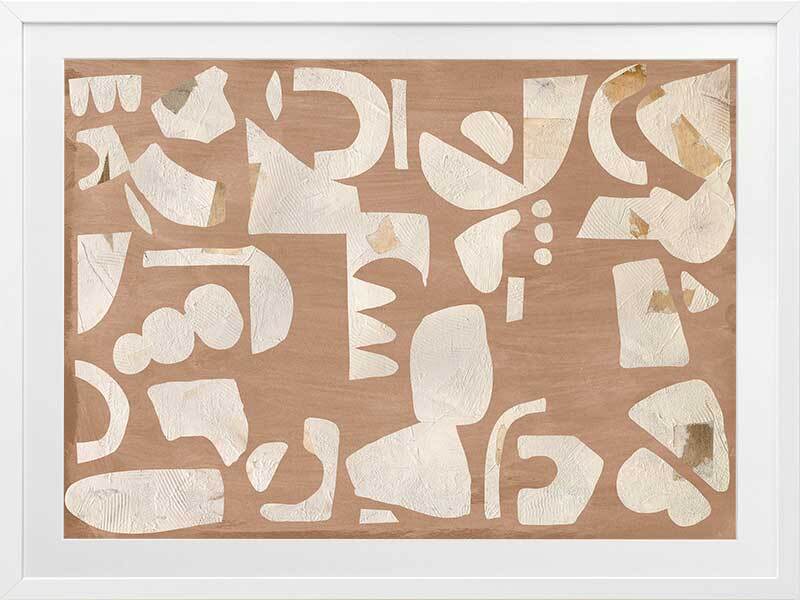 Asymmetrical Neutral II Framed Wall Art Print - Modern Abstract Home Decor for Living Room, Bedroom & Office