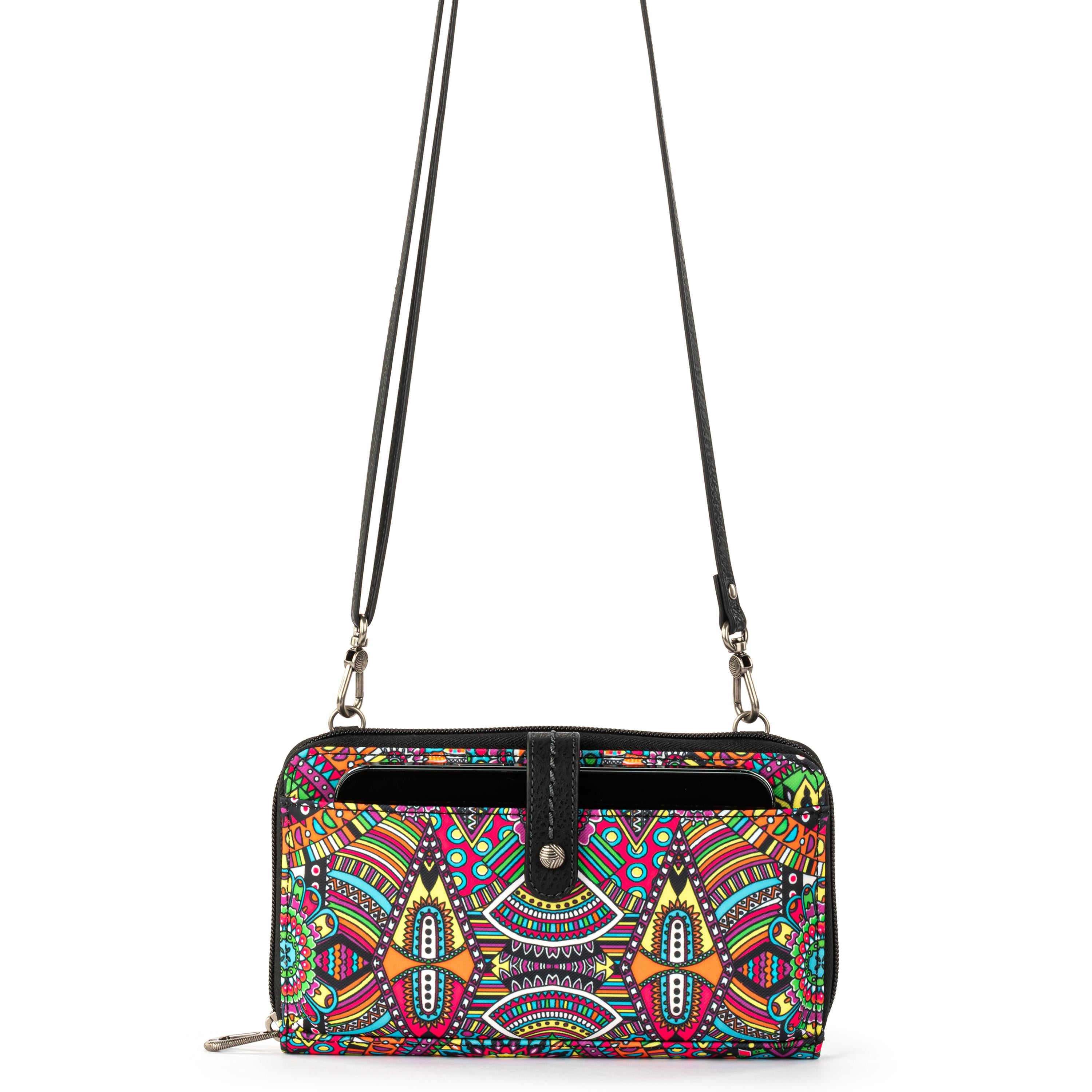 Eco-Friendly Smartphone Wallet with RFID Blocking - Durable EcoTwill Fabric - Rainbow Wanderlust Design - Perfect for Travel, Shopping & Everyday Use