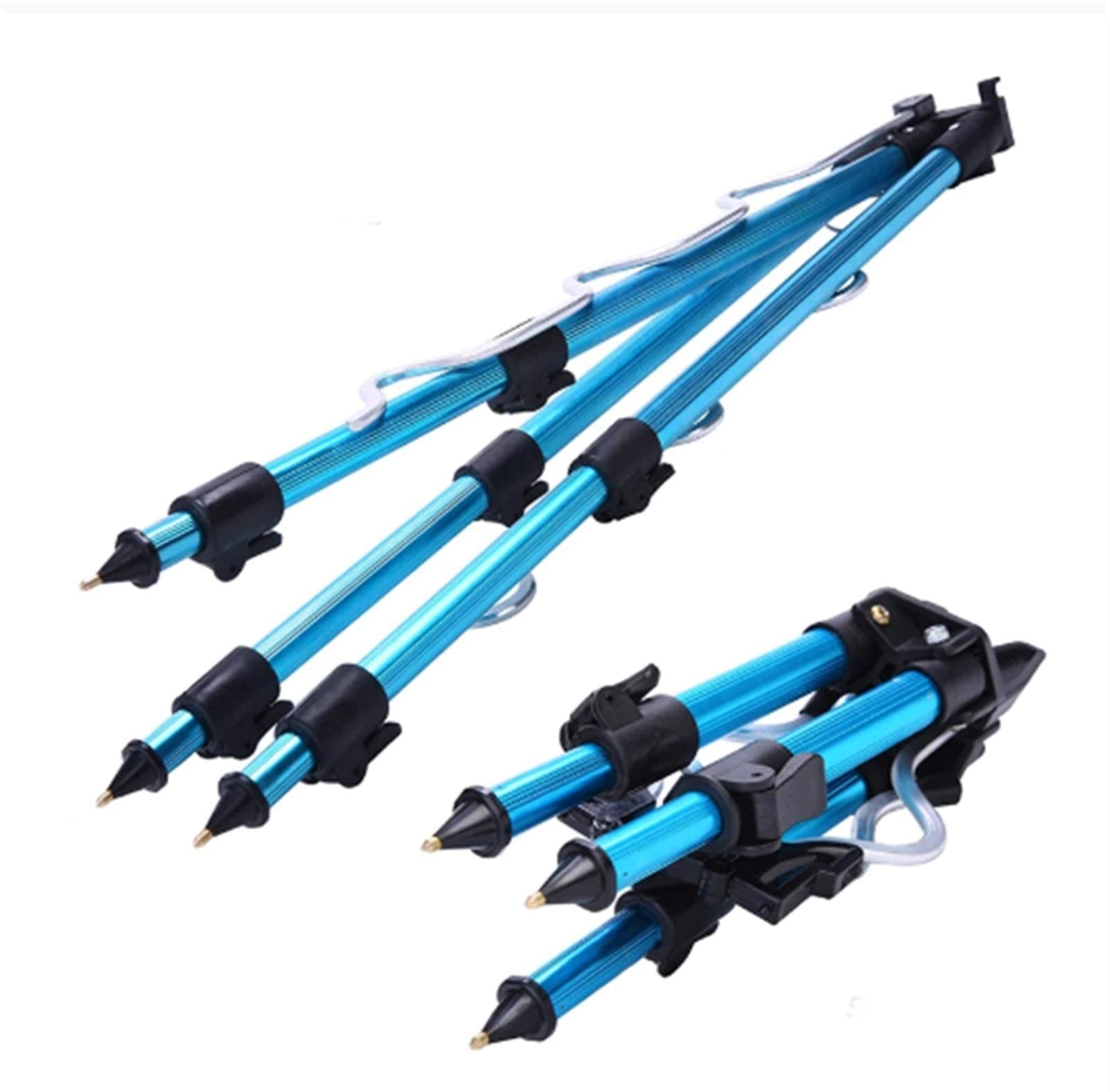 Heavy Duty Aluminum Alloy Telescopic Fishing Tripod Holder - Adjustable Night Fishing Light Bracket & Rod Stand (Black) for Outdoor Angling, Camping & Night Fishing Adventures
