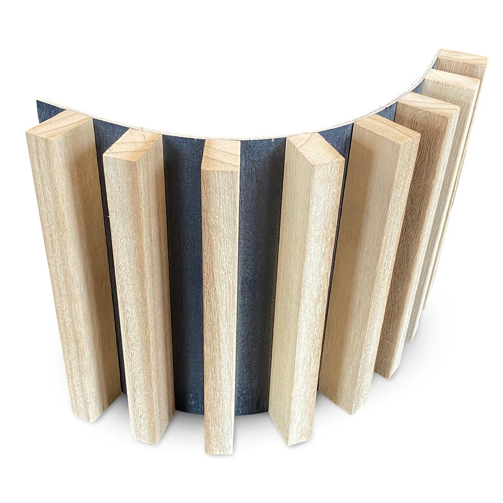 Premium WOODFLEX Flexible Batten - Natural Oak & Black Outdoor Wood Wall and Ceiling Cladding | Weather-Resistant Hardwood Paneling for Patio, Deck & Garden Design
