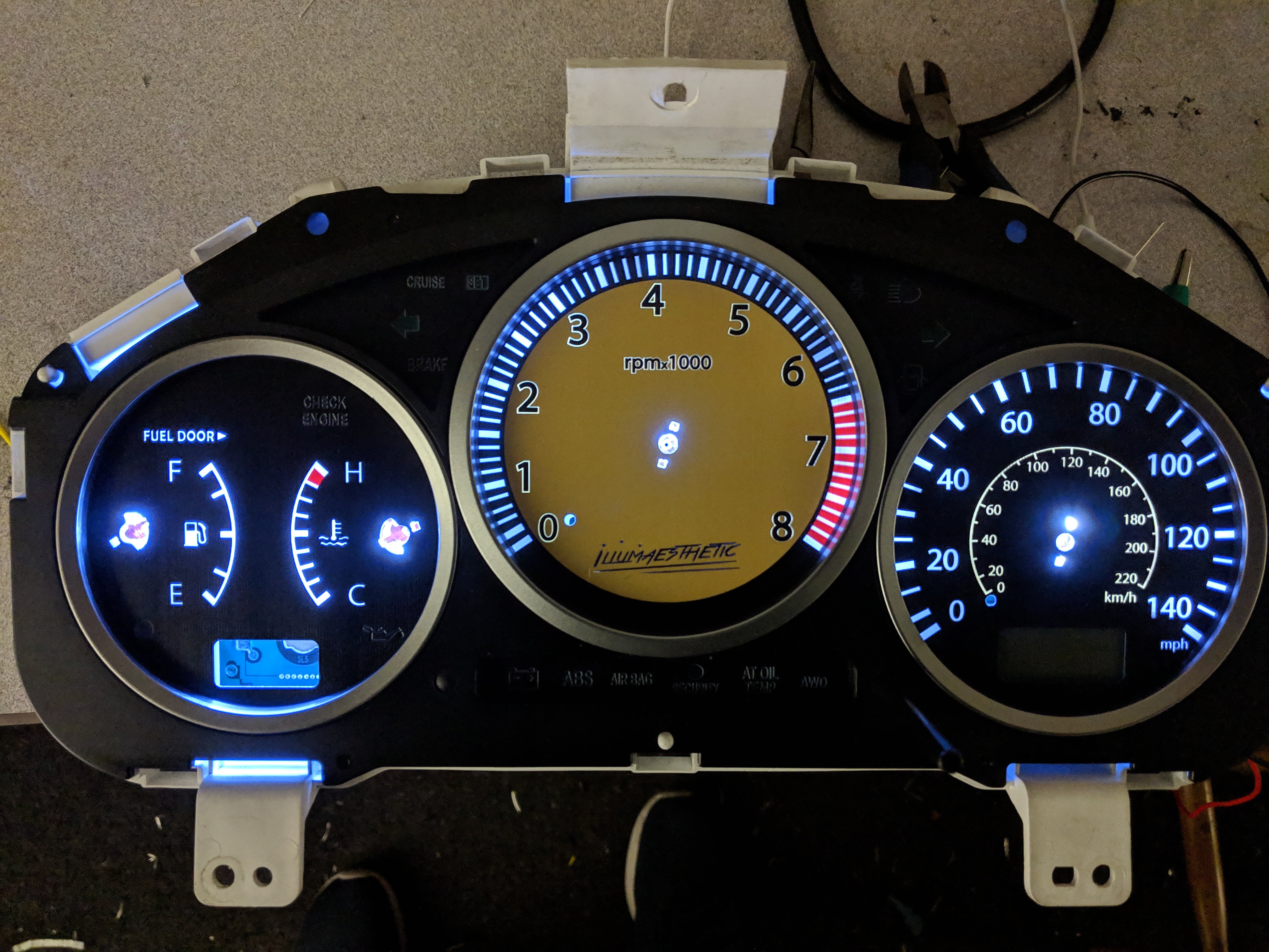 Illumaesthetic Gauge Faces for Subaru Impreza WRX/STI Bugeye (2002-2003 GD) - Custom Dashboard Instrument Cluster Upgrade for Performance Driving & Night Visibility