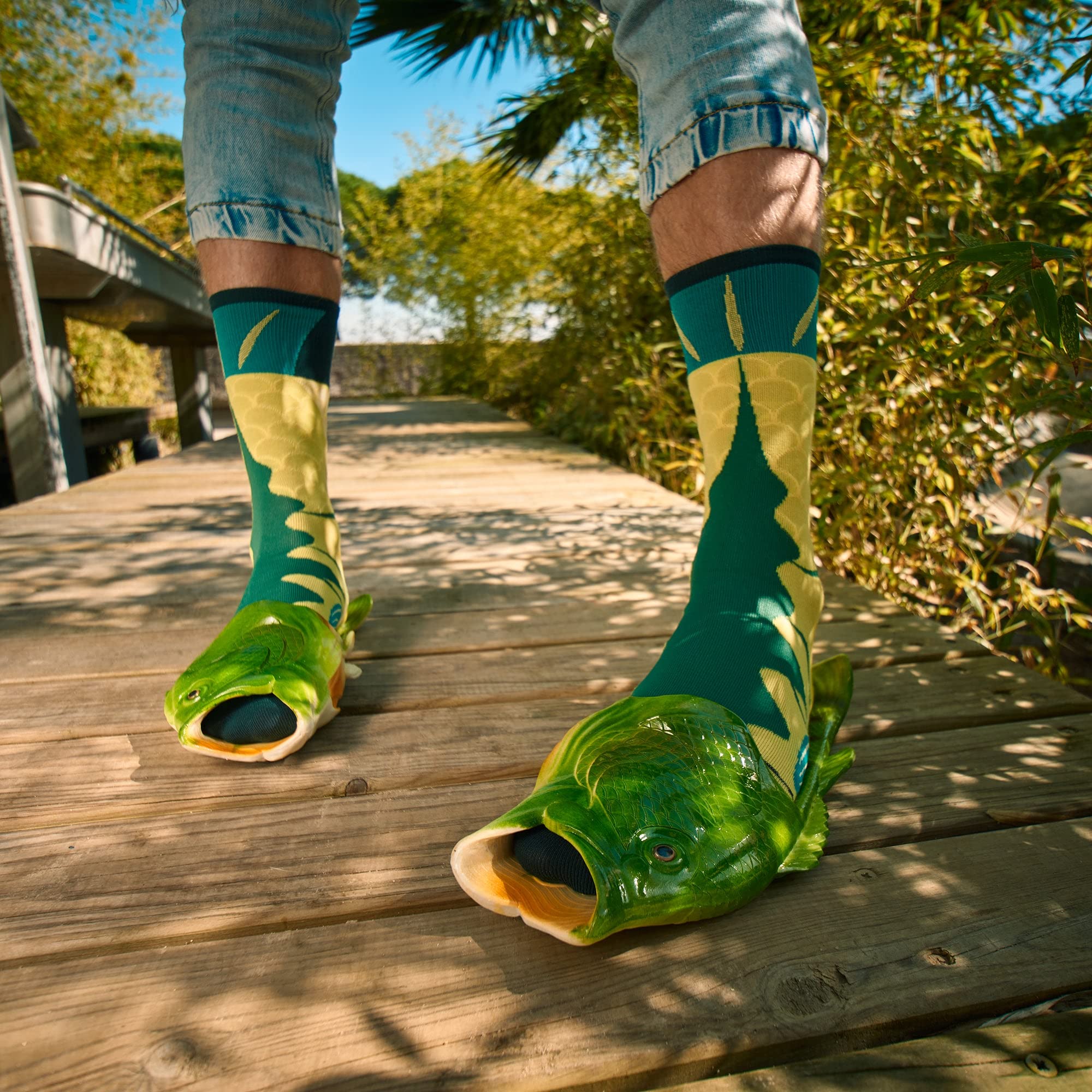 Coddies Fish Flip Flops - Original Funny Fish Slippers | Unisex Sandals for Men & Women | Non-Slip Pool, Beach & Shower Shoes | Perfect Gift for Summer Vacations, Backyard BBQs and Spa Days
