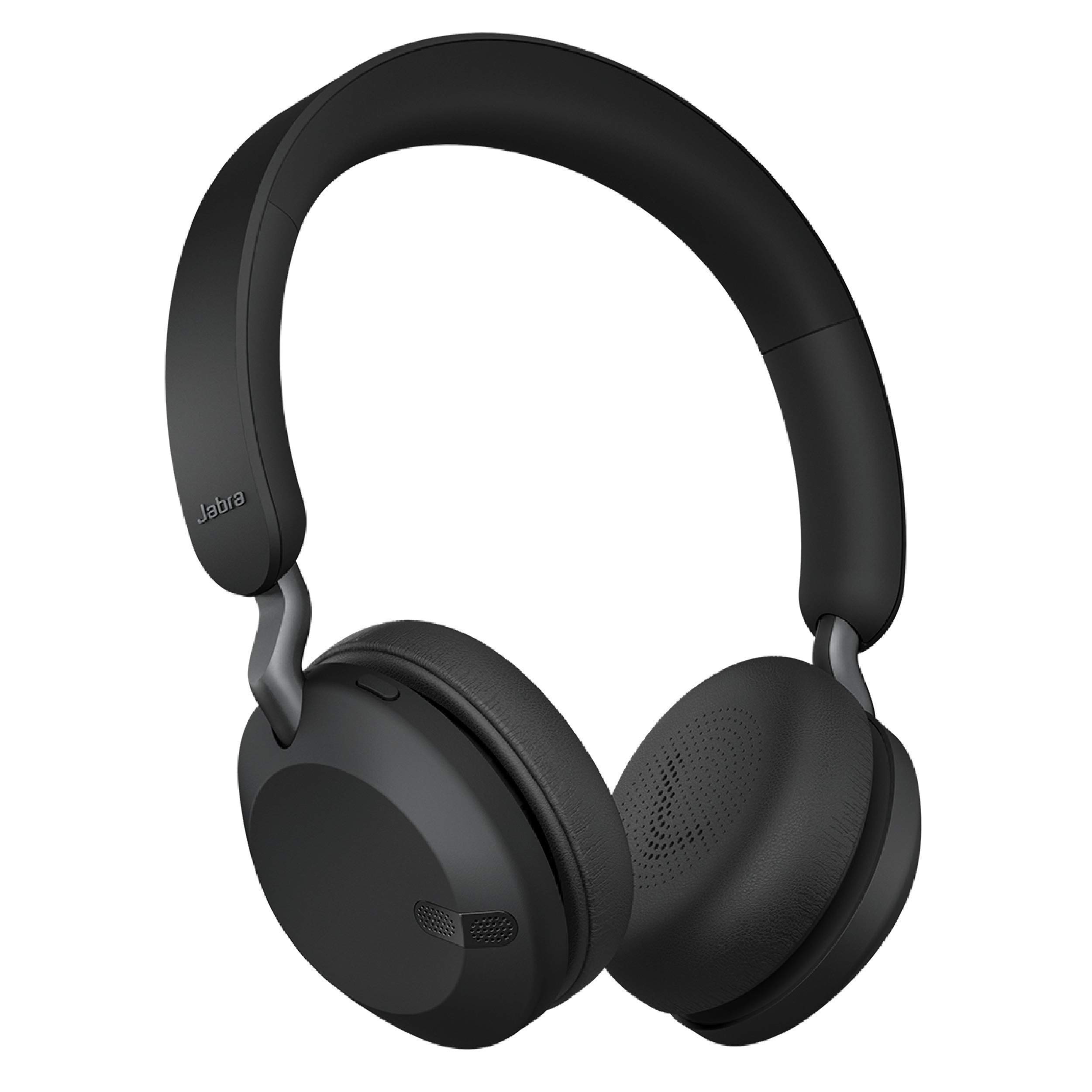 Jabra Elite 45h Wireless On-Ear Headphones – 50H Battery Life, 40mm Speakers, Foldable Lightweight Design – Titanium Black (Renewed) – Perfect for Travel, Work & Music Lovers