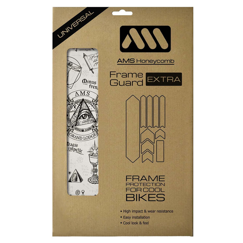 All Mountain Style Extra Honeycomb Frame Guard - Opus Magna Black | Durable Bike Protection for Mountain & Trail Riding