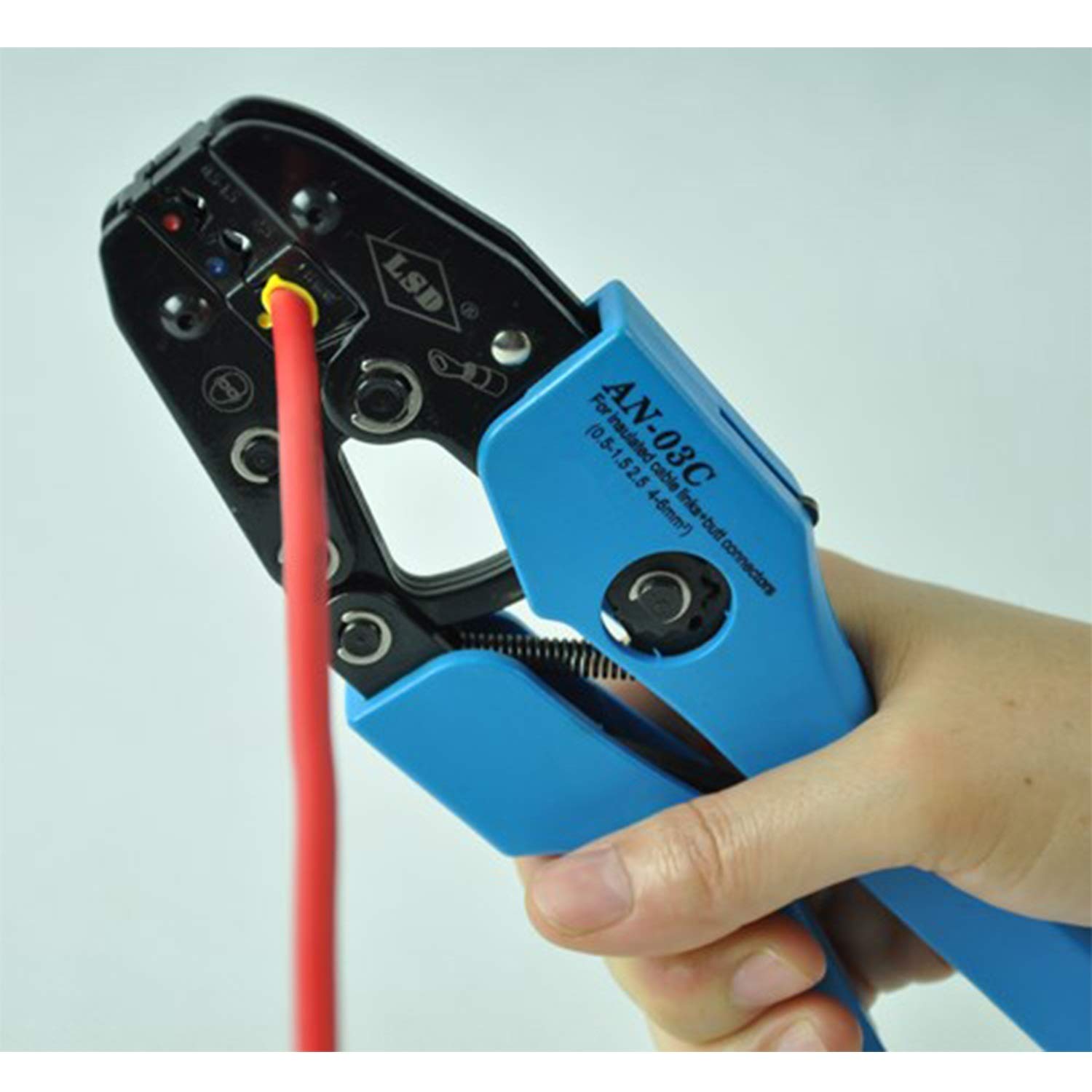 Professional Crimping Pliers Tool for Electrical Work - Heavy Duty Pre-Insulated Terminal Crimper (0.5-6.0mm²) with Surge Connector - Industrial Grade Hand Tool for Secure Wiring Connections - Perfect for Automotive, HVAC and Home Electrical Projects
